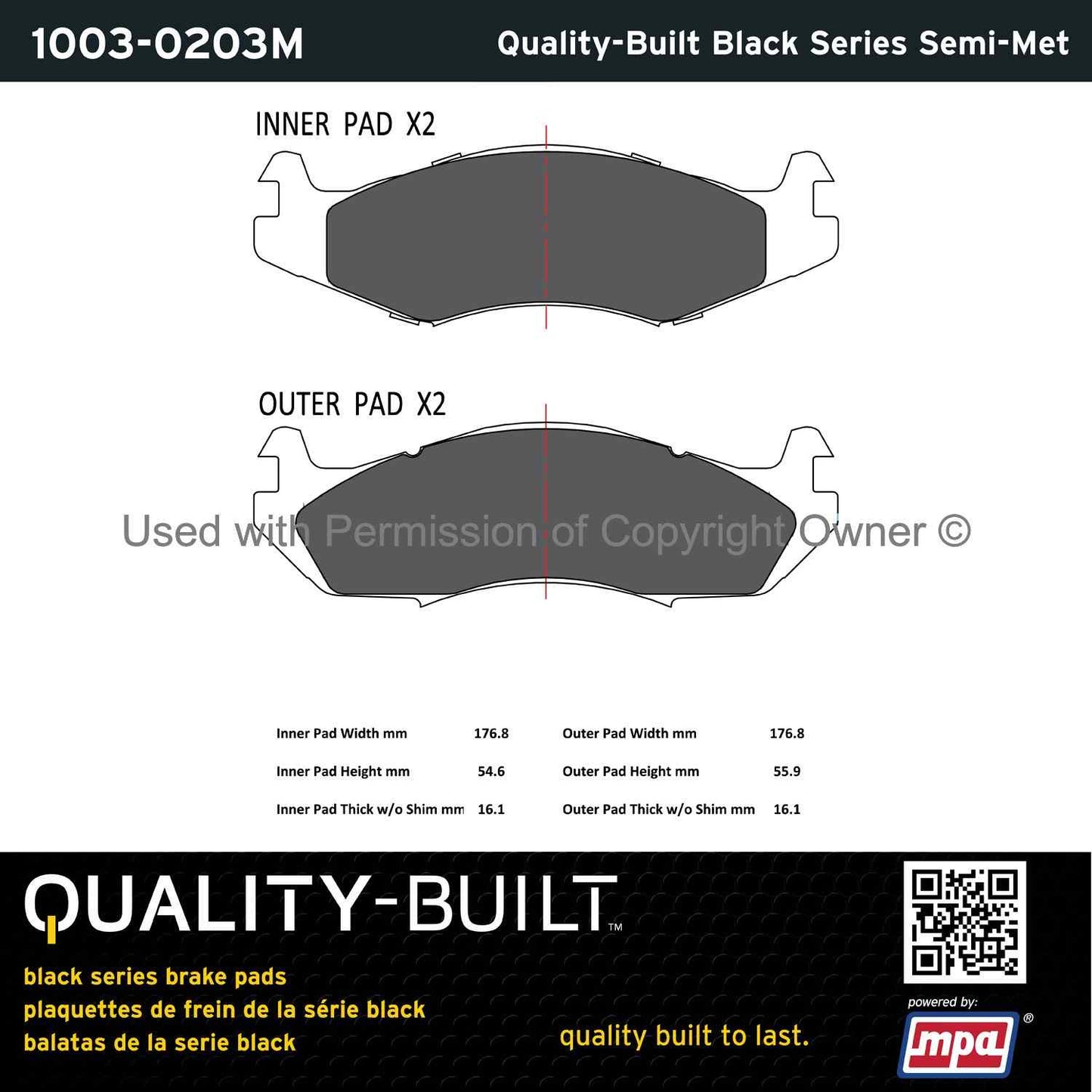 Other View of Front Disc Brake Pad Set MPA 1003-0203M