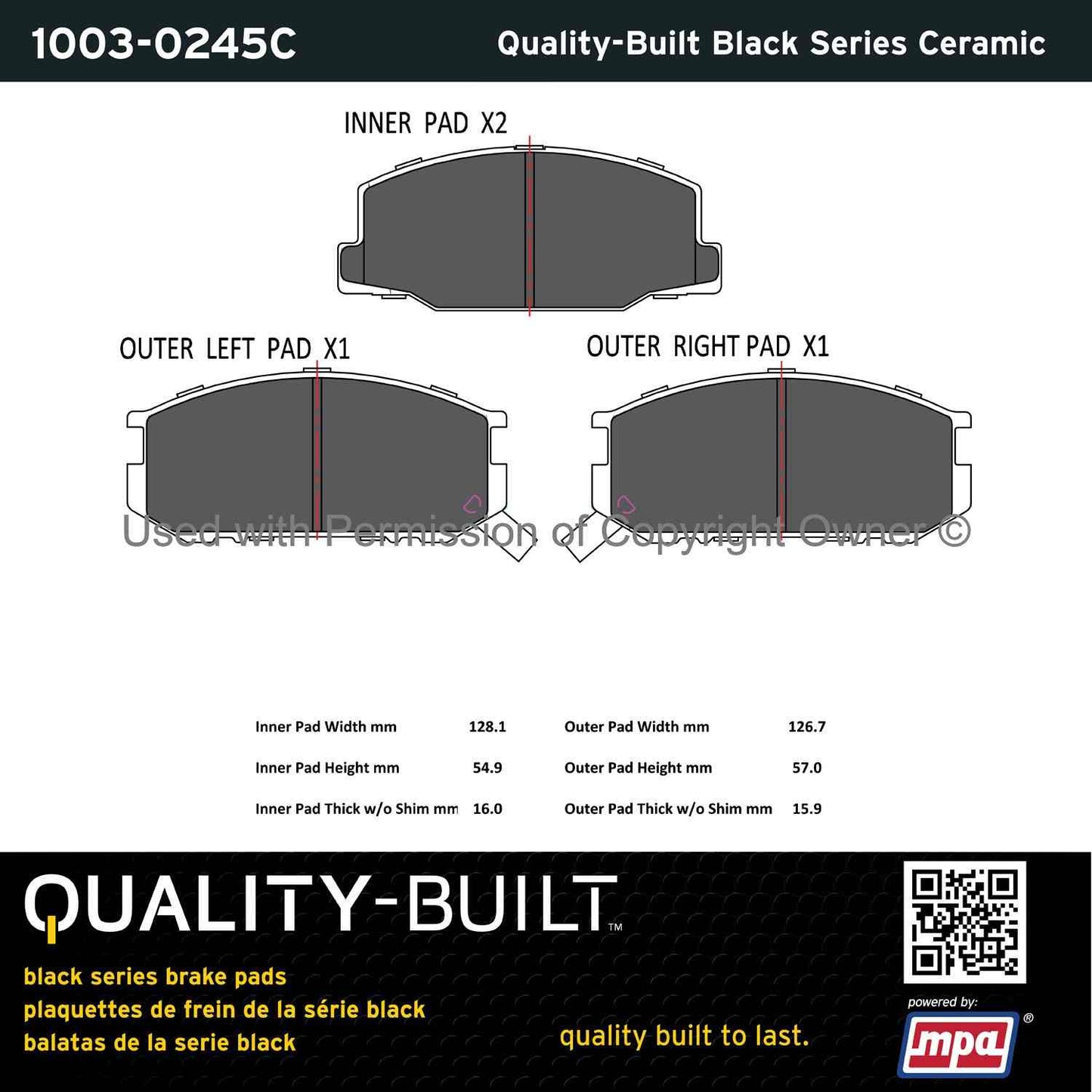 Other View of Front Disc Brake Pad Set MPA 1003-0245C