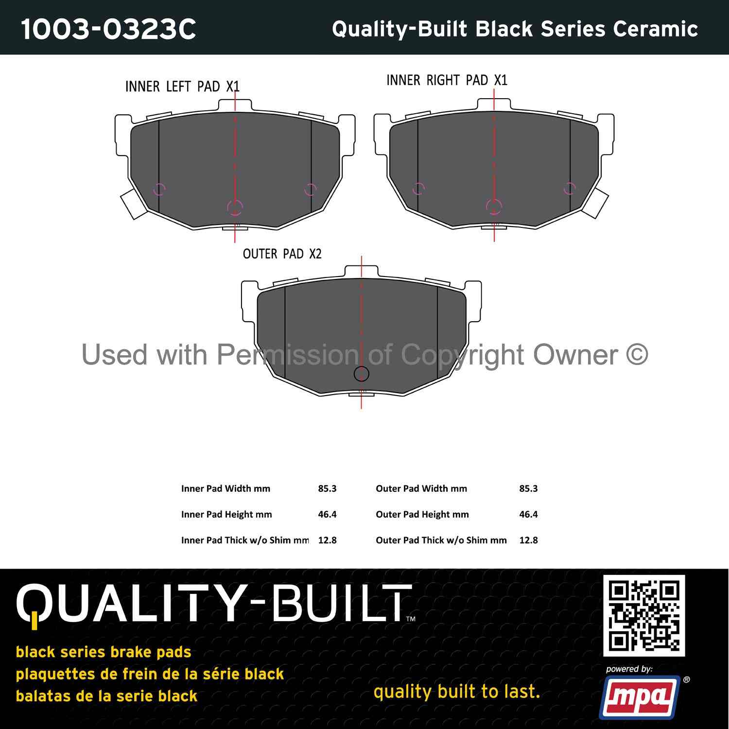 Other View of Rear Disc Brake Pad Set MPA 1003-0323C