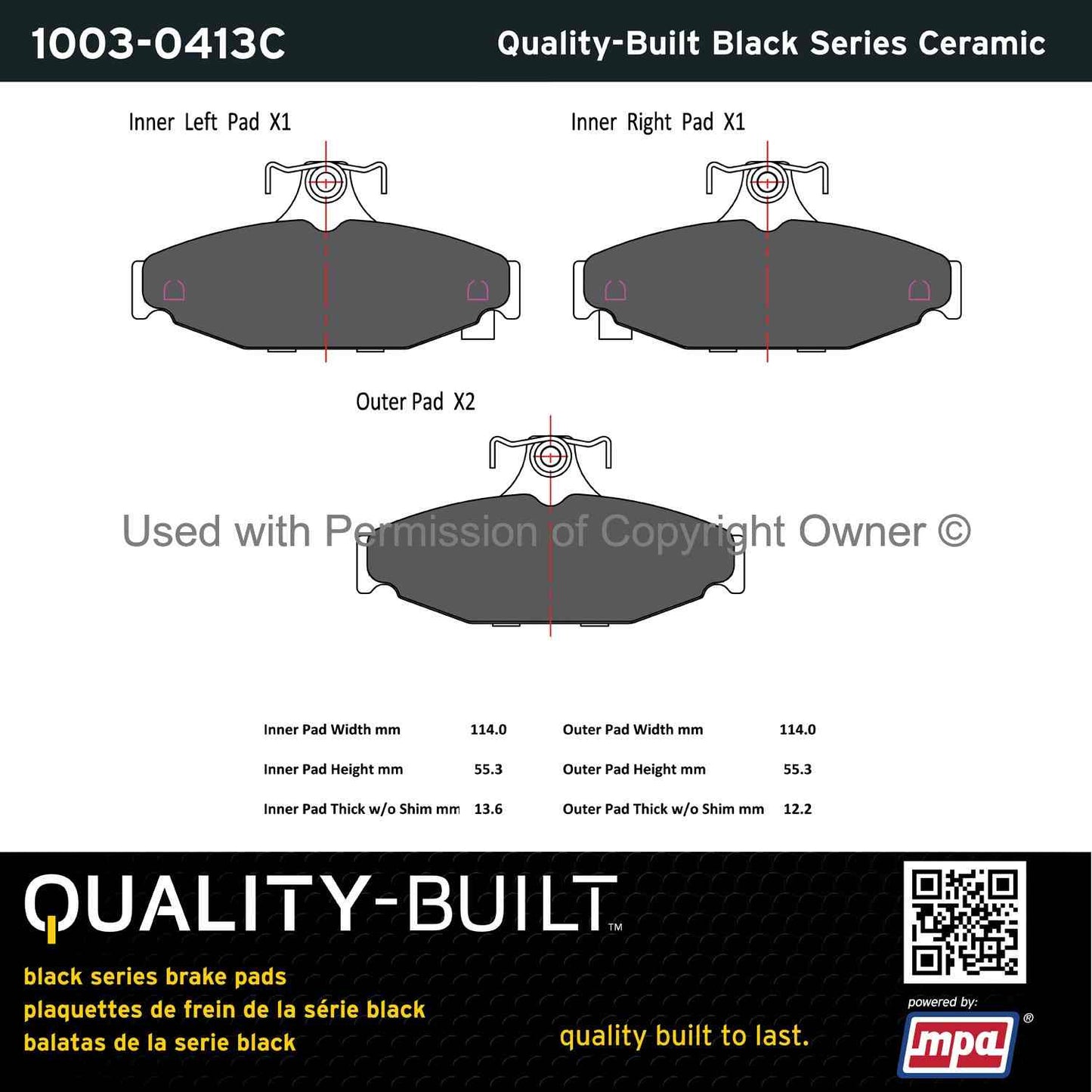 Other View of Rear Disc Brake Pad Set MPA 1003-0413C