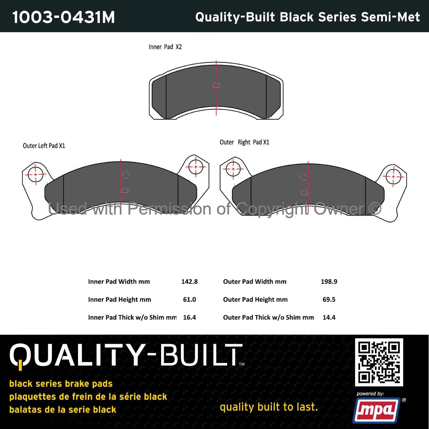 Other View of Front Disc Brake Pad Set MPA 1003-0431M