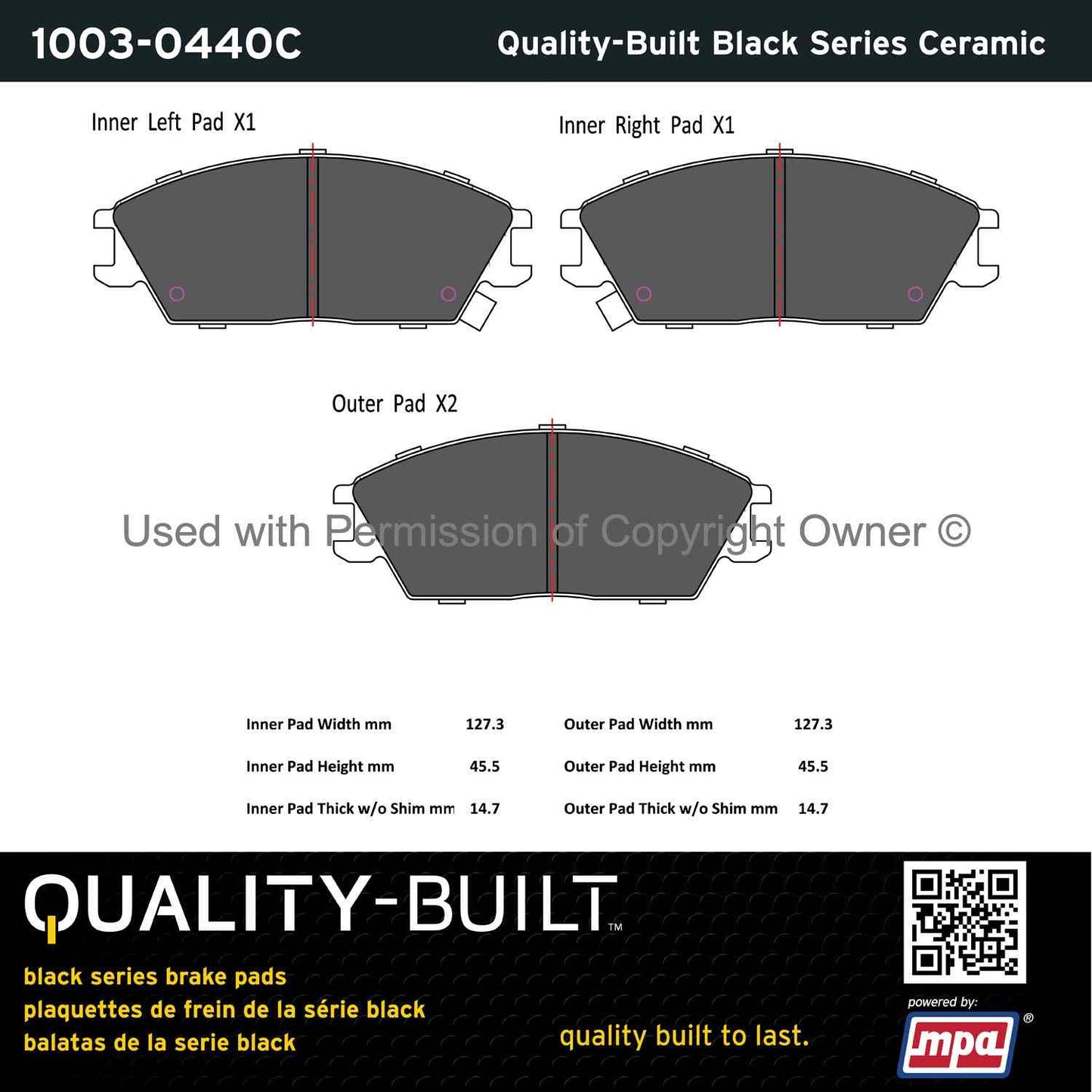 Other View of Front Disc Brake Pad Set MPA 1003-0440C