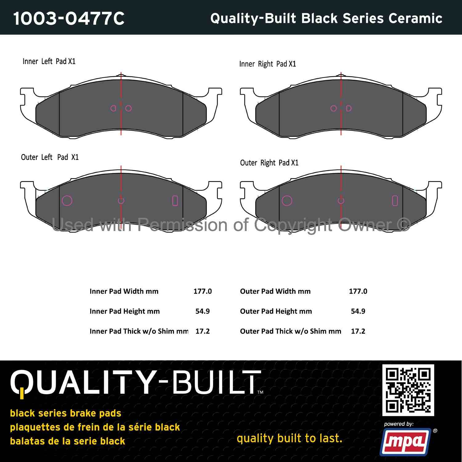 Other View of Front Disc Brake Pad Set MPA 1003-0477C