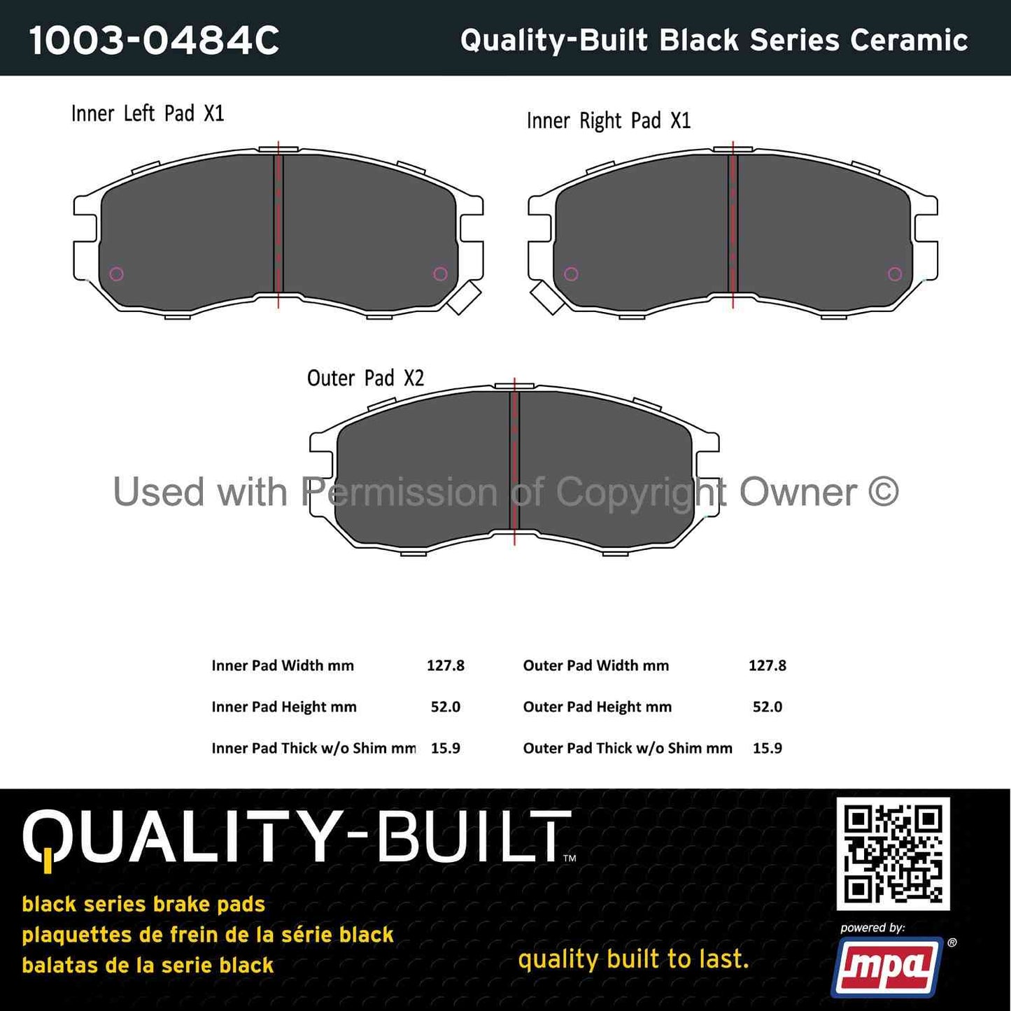 Other View of Front Disc Brake Pad Set MPA 1003-0484C