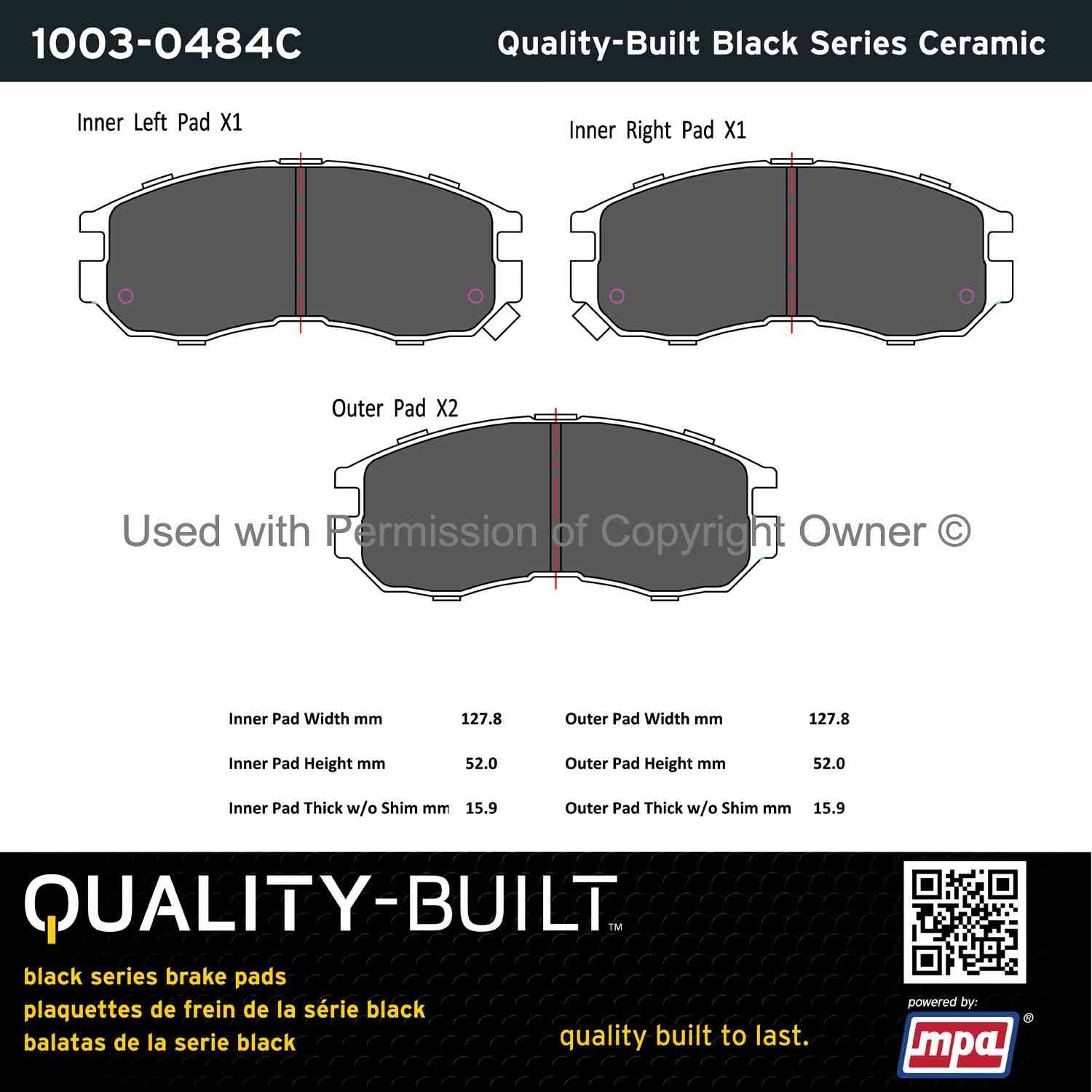 Other View of Front Disc Brake Pad Set MPA 1003-0484C