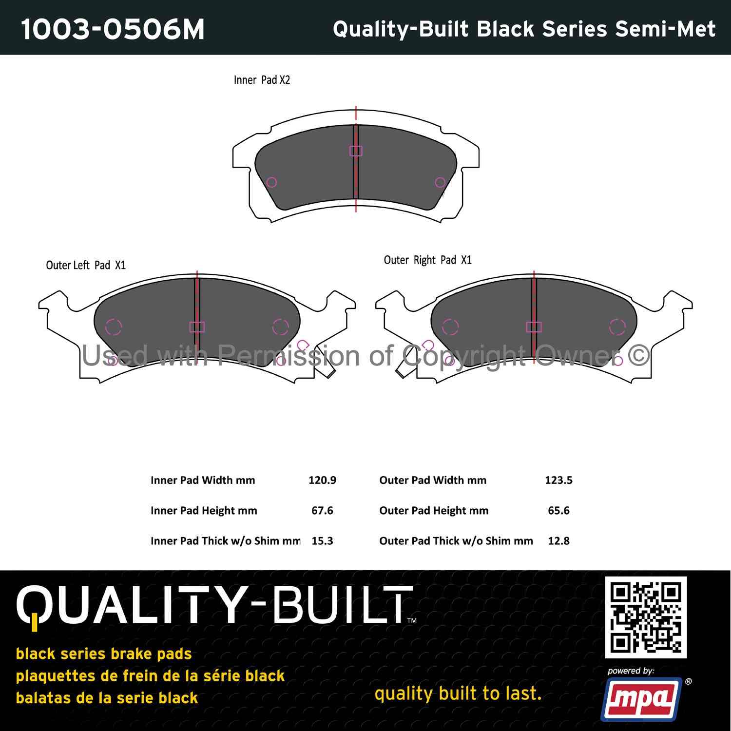 Other View of Front Disc Brake Pad Set MPA 1003-0506M