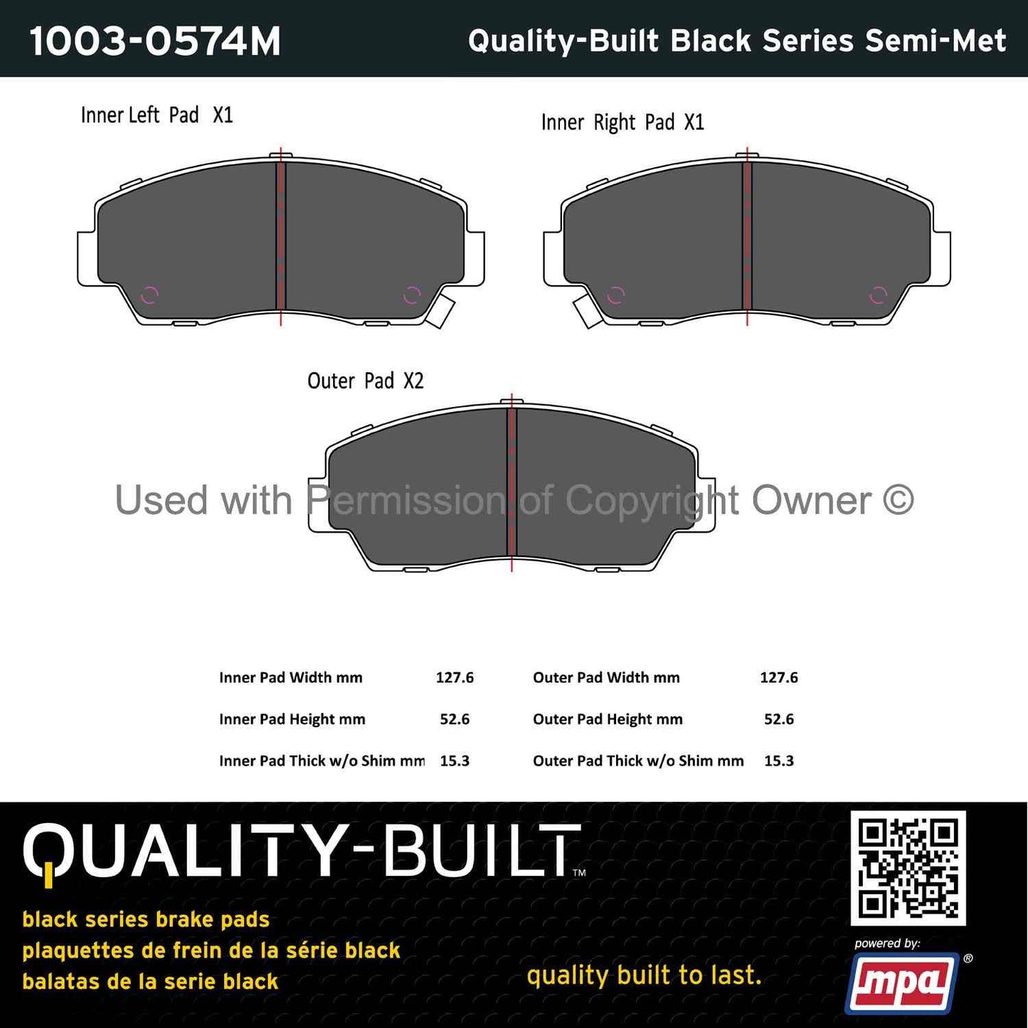 Other View of Front Disc Brake Pad Set MPA 1003-0574M