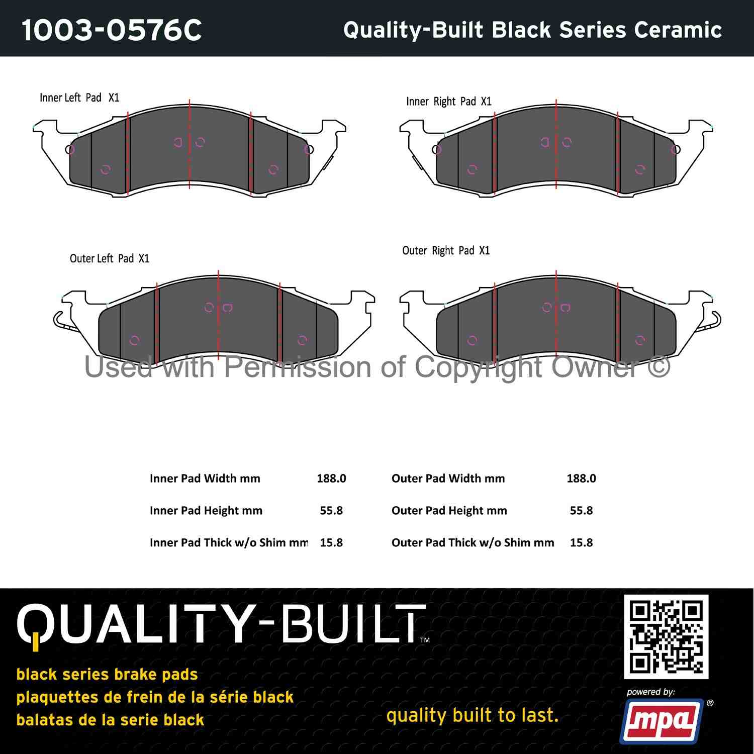 Other View of Front Disc Brake Pad Set MPA 1003-0576C