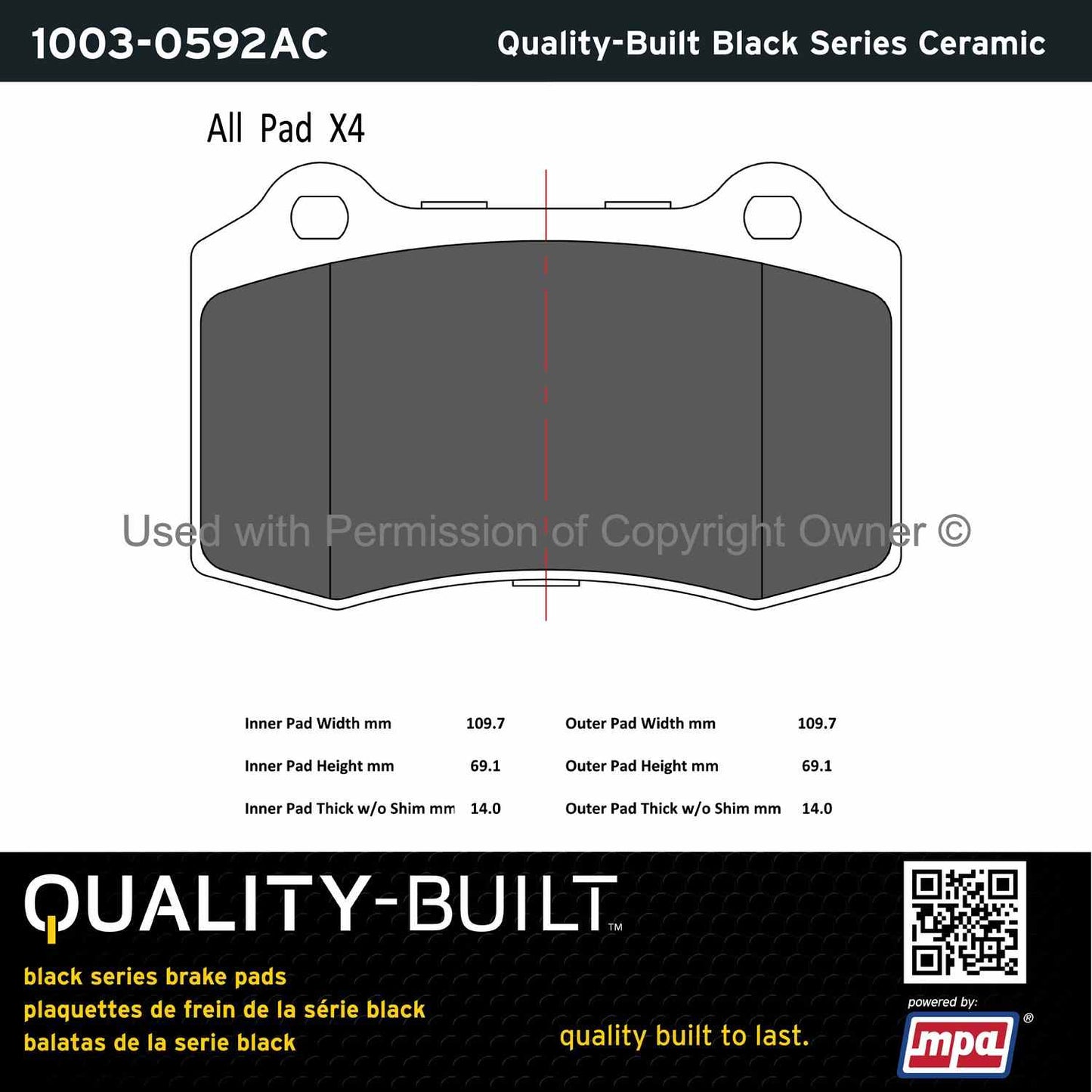 Other View of Rear Disc Brake Pad Set MPA 1003-0592AC