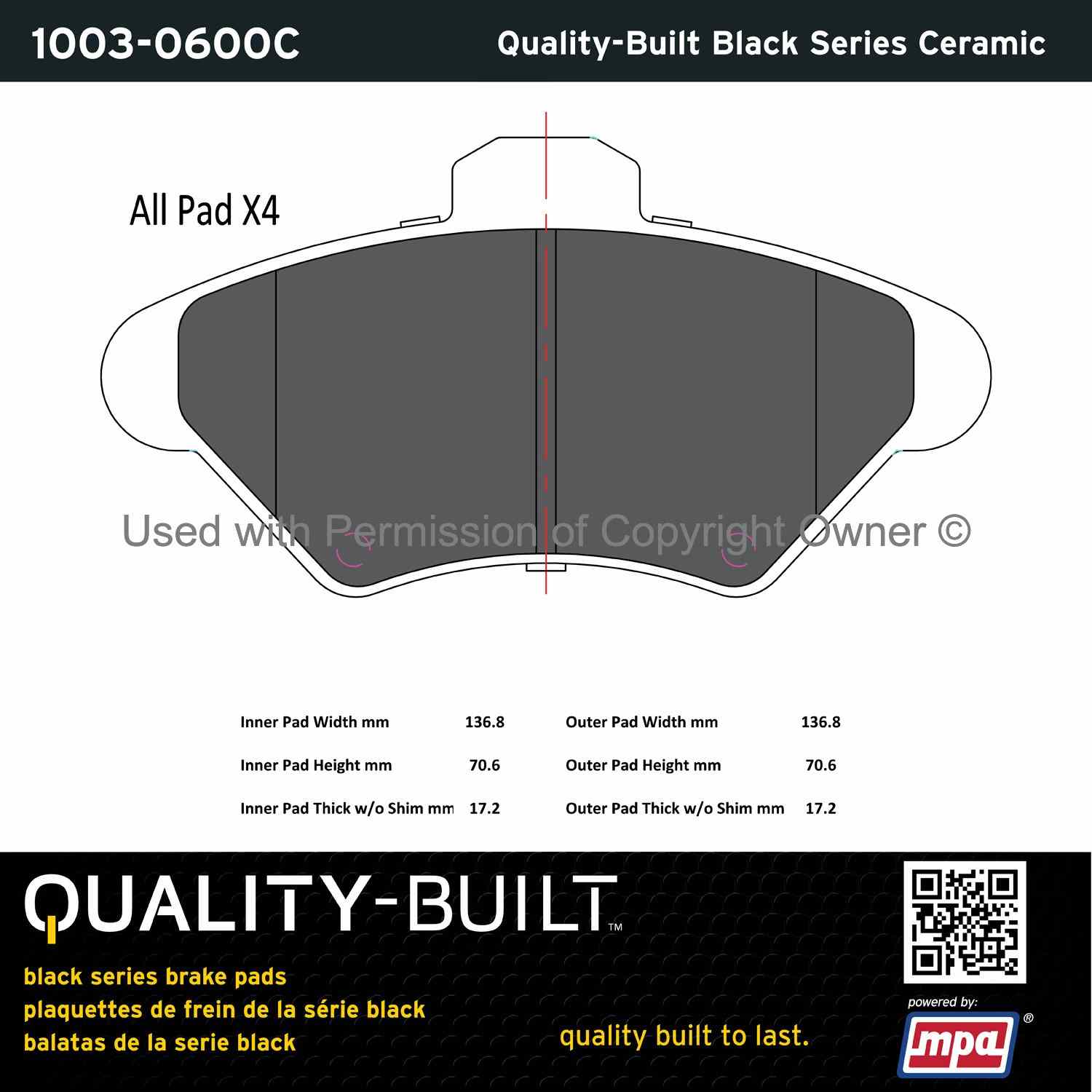 Other View of Front Disc Brake Pad Set MPA 1003-0600C