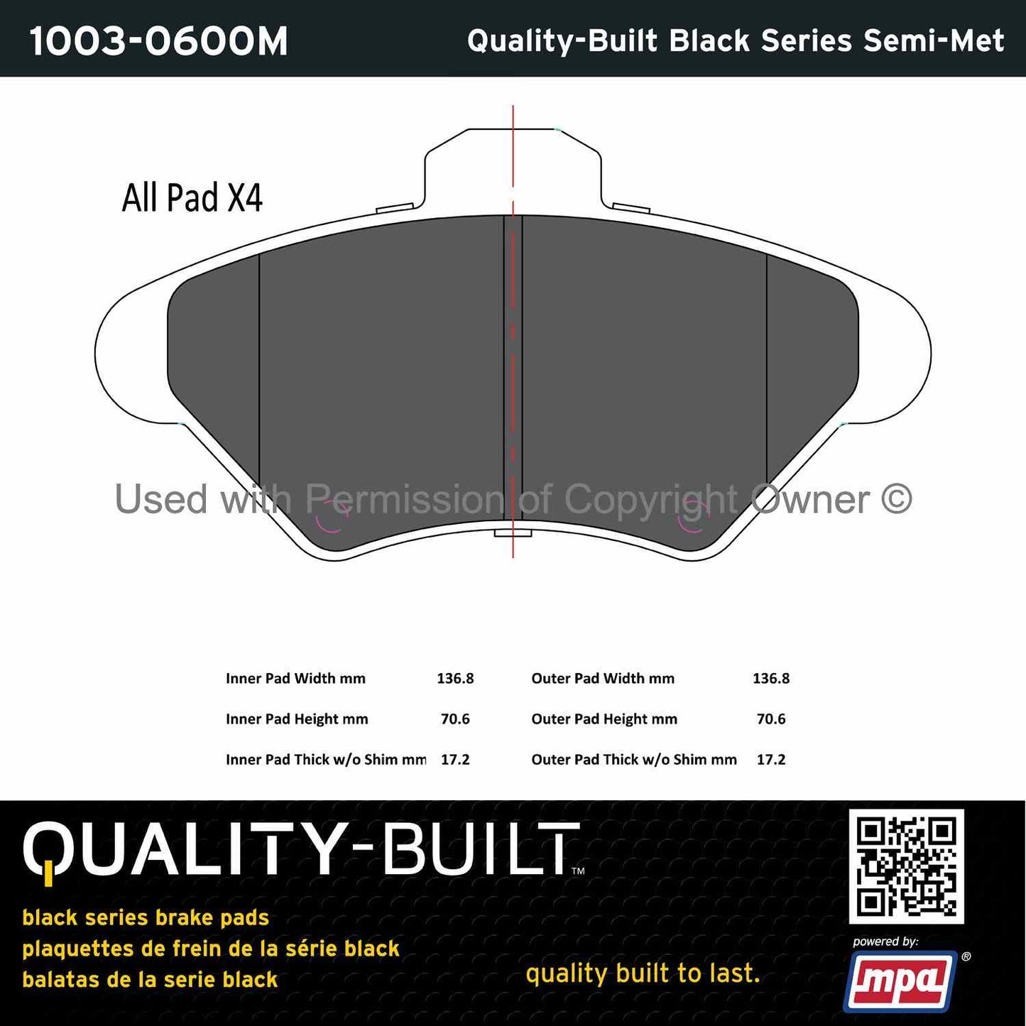 Other View of Front Disc Brake Pad Set MPA 1003-0600M