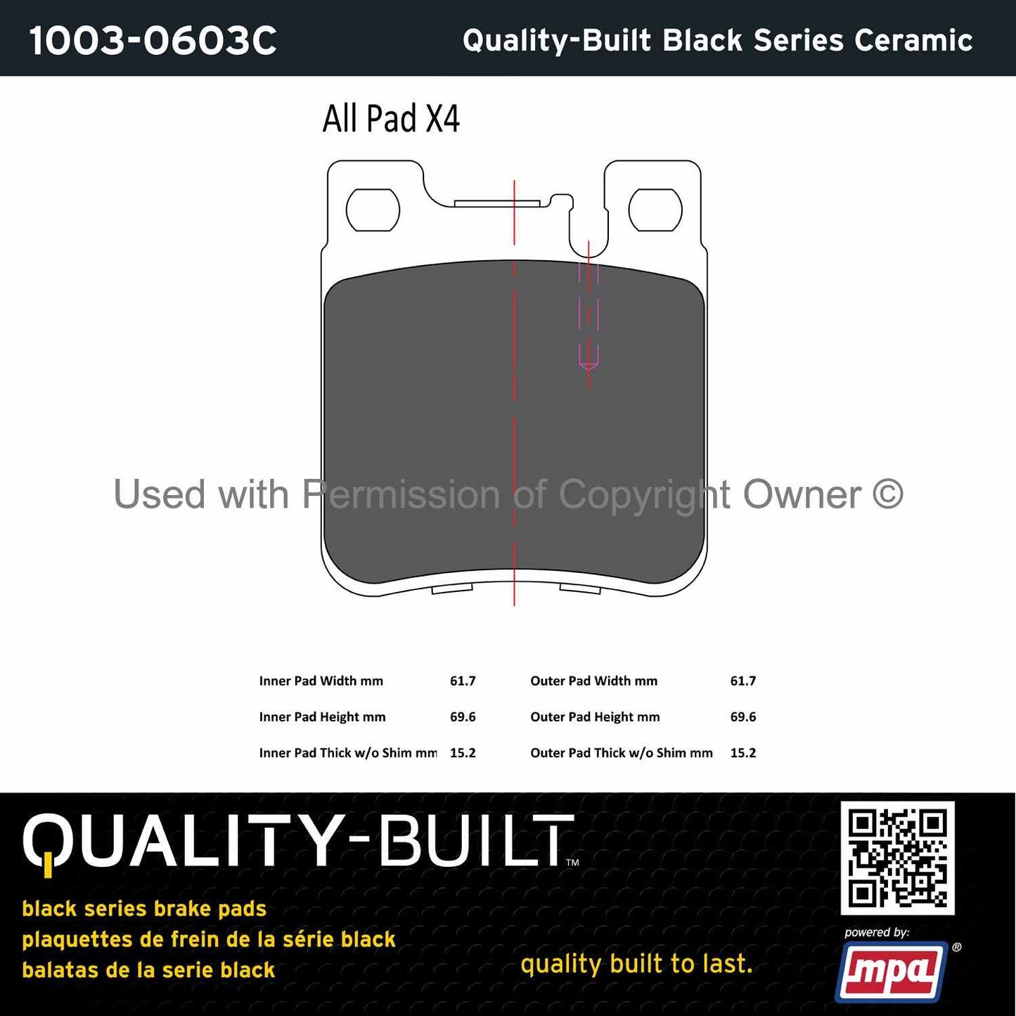 Other View of Rear Disc Brake Pad Set MPA 1003-0603C