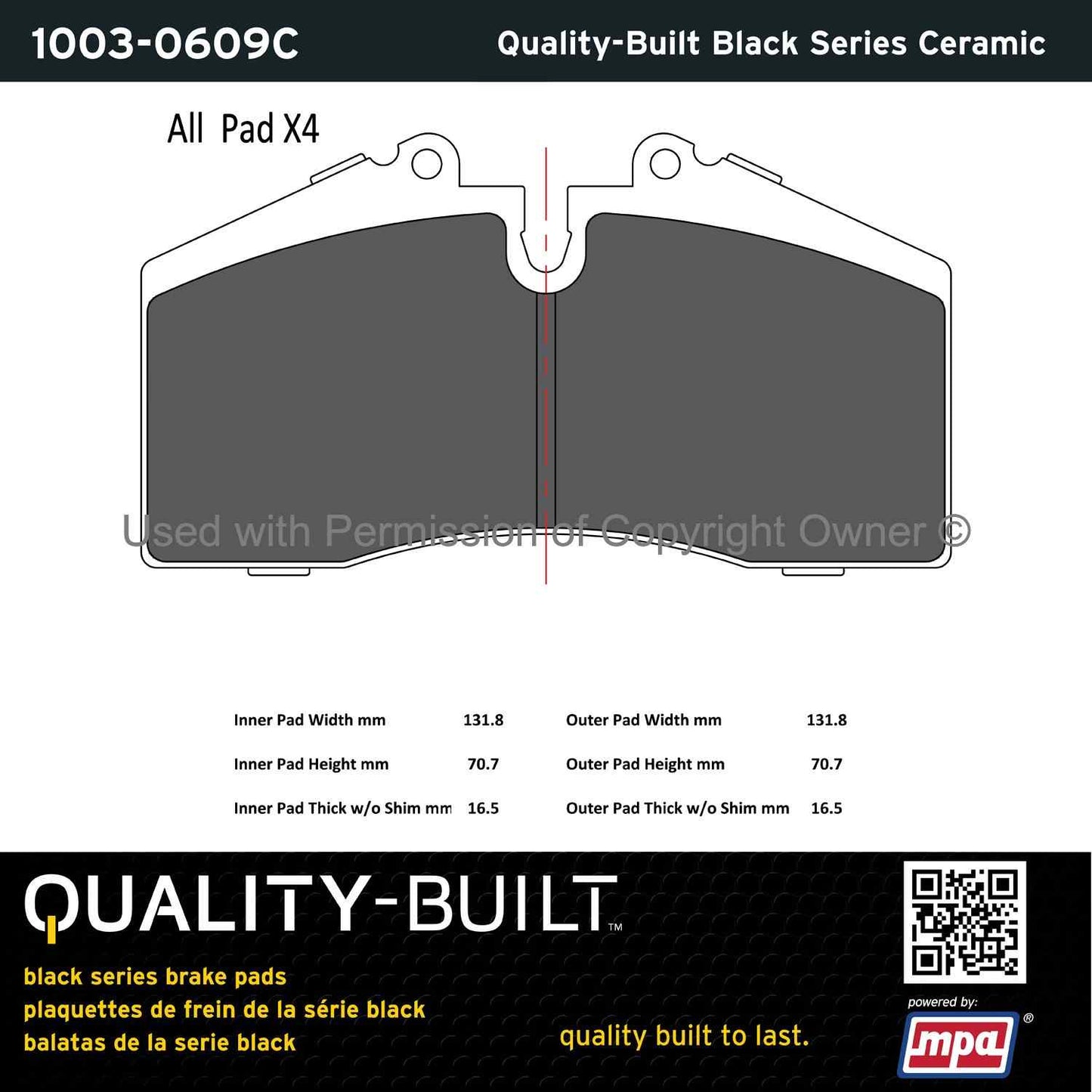 Other View of Front Disc Brake Pad Set MPA 1003-0609C