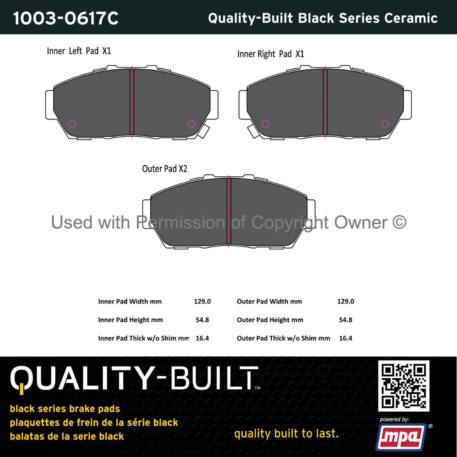 Other View of Front Disc Brake Pad Set MPA 1003-0617C