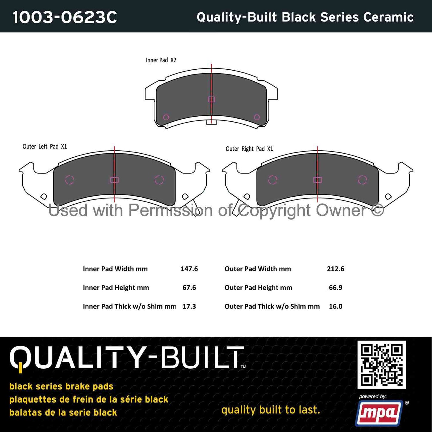 Other View of Front Disc Brake Pad Set MPA 1003-0623C