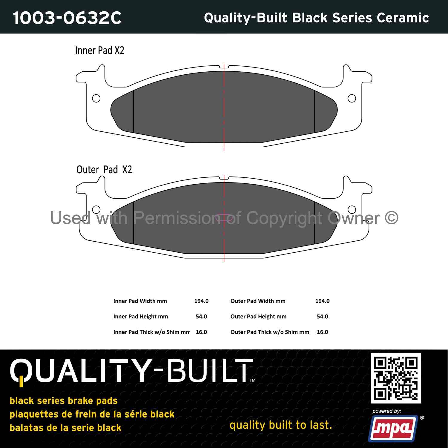 Other View of Front Disc Brake Pad Set MPA 1003-0632C