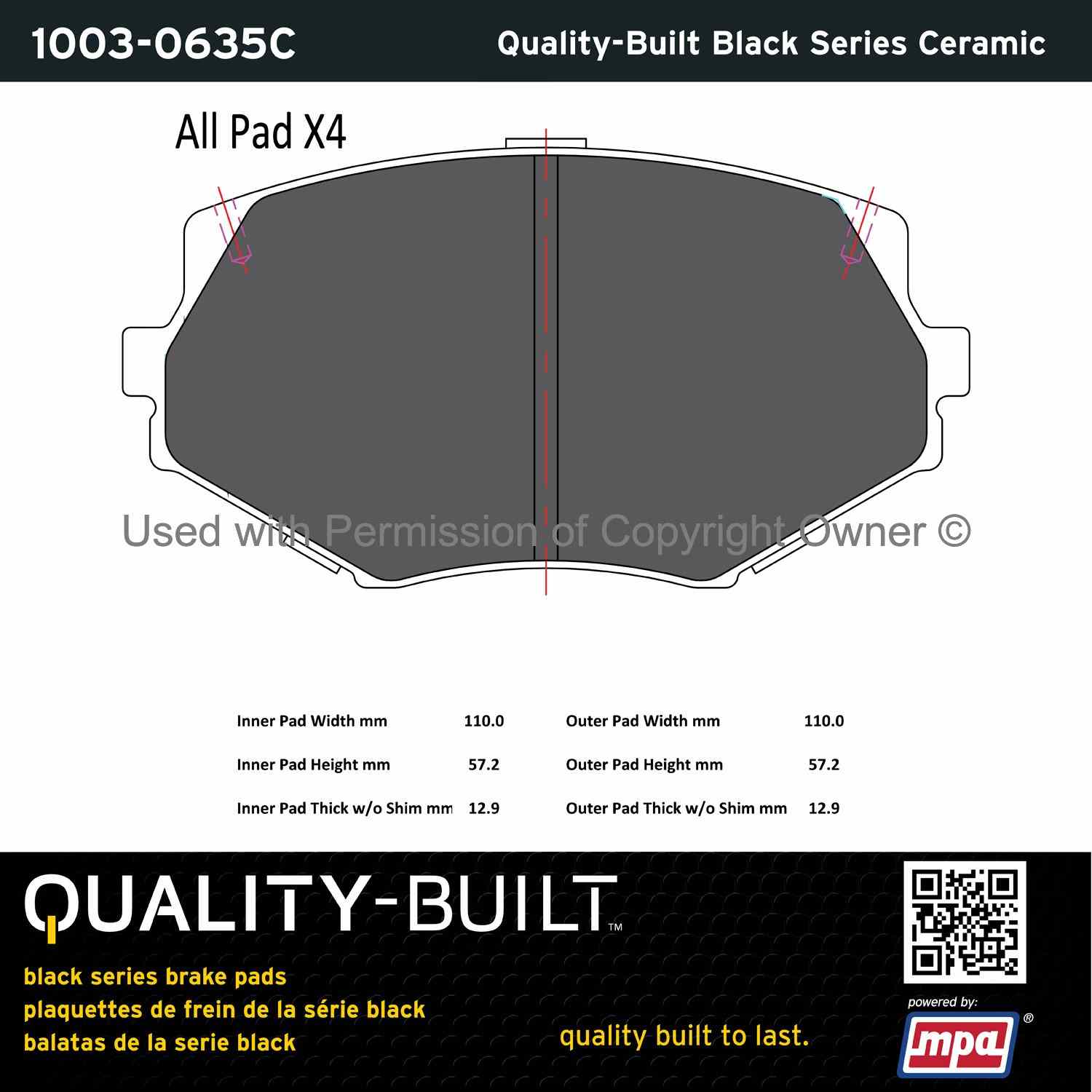 Other View of Front Disc Brake Pad Set MPA 1003-0635C