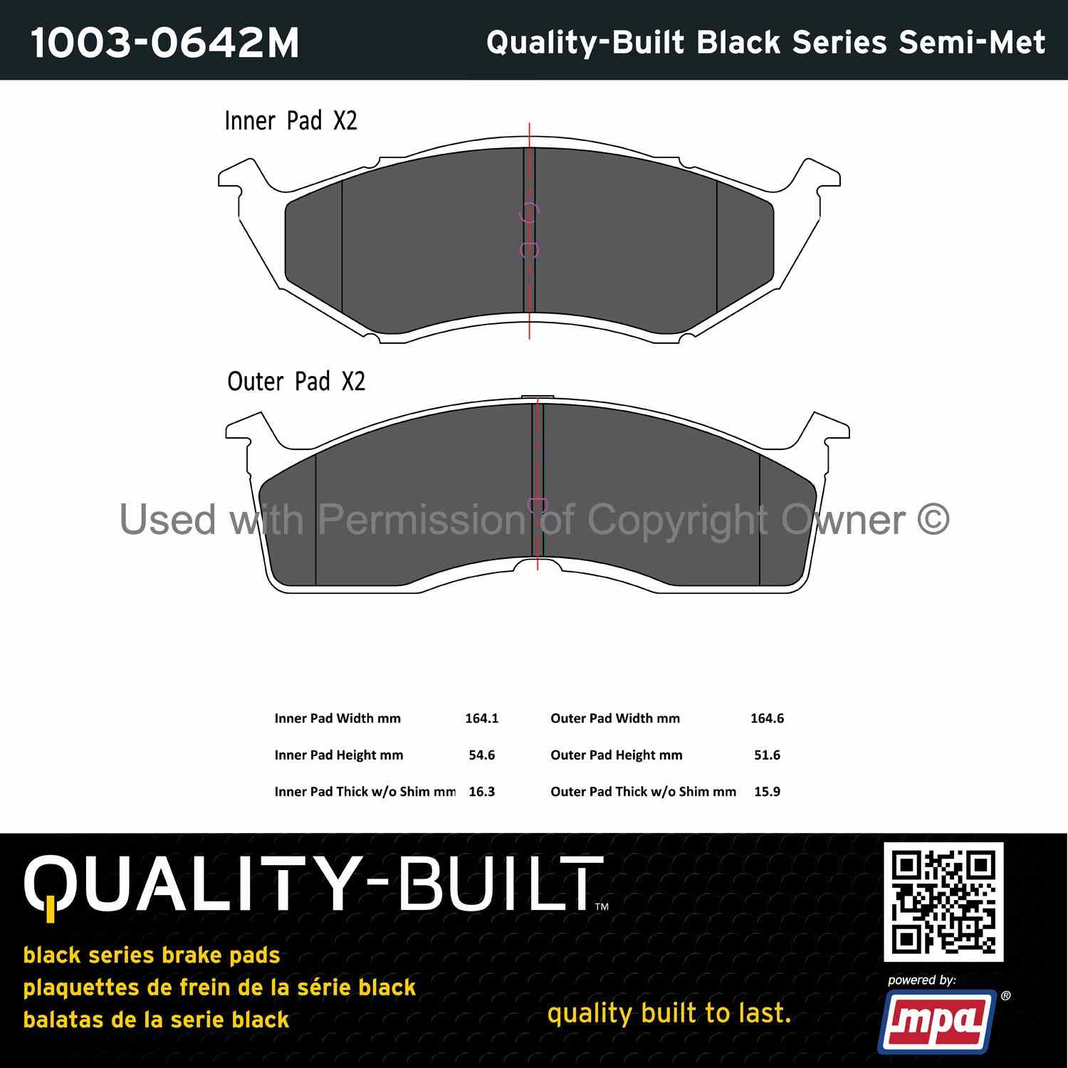 Other View of Front Disc Brake Pad Set MPA 1003-0642M