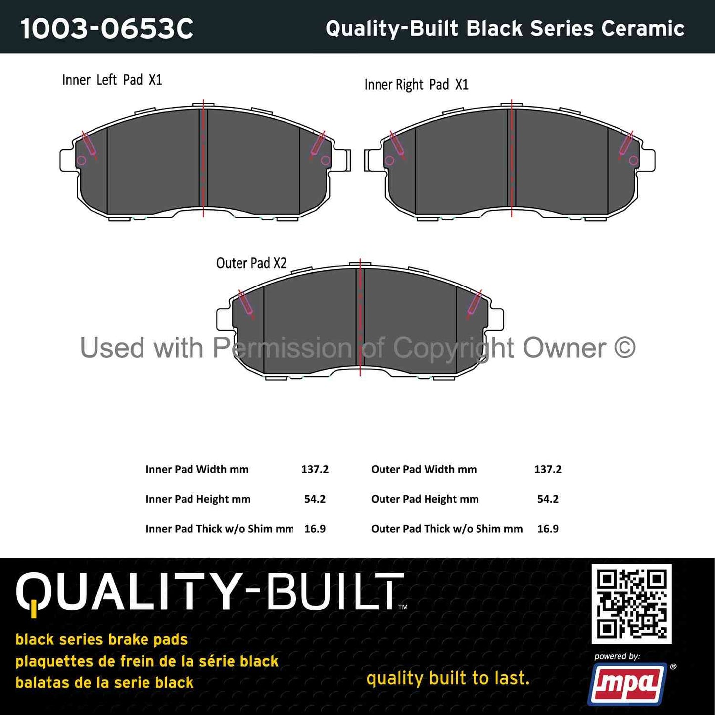 Other View of Front Disc Brake Pad Set MPA 1003-0653C