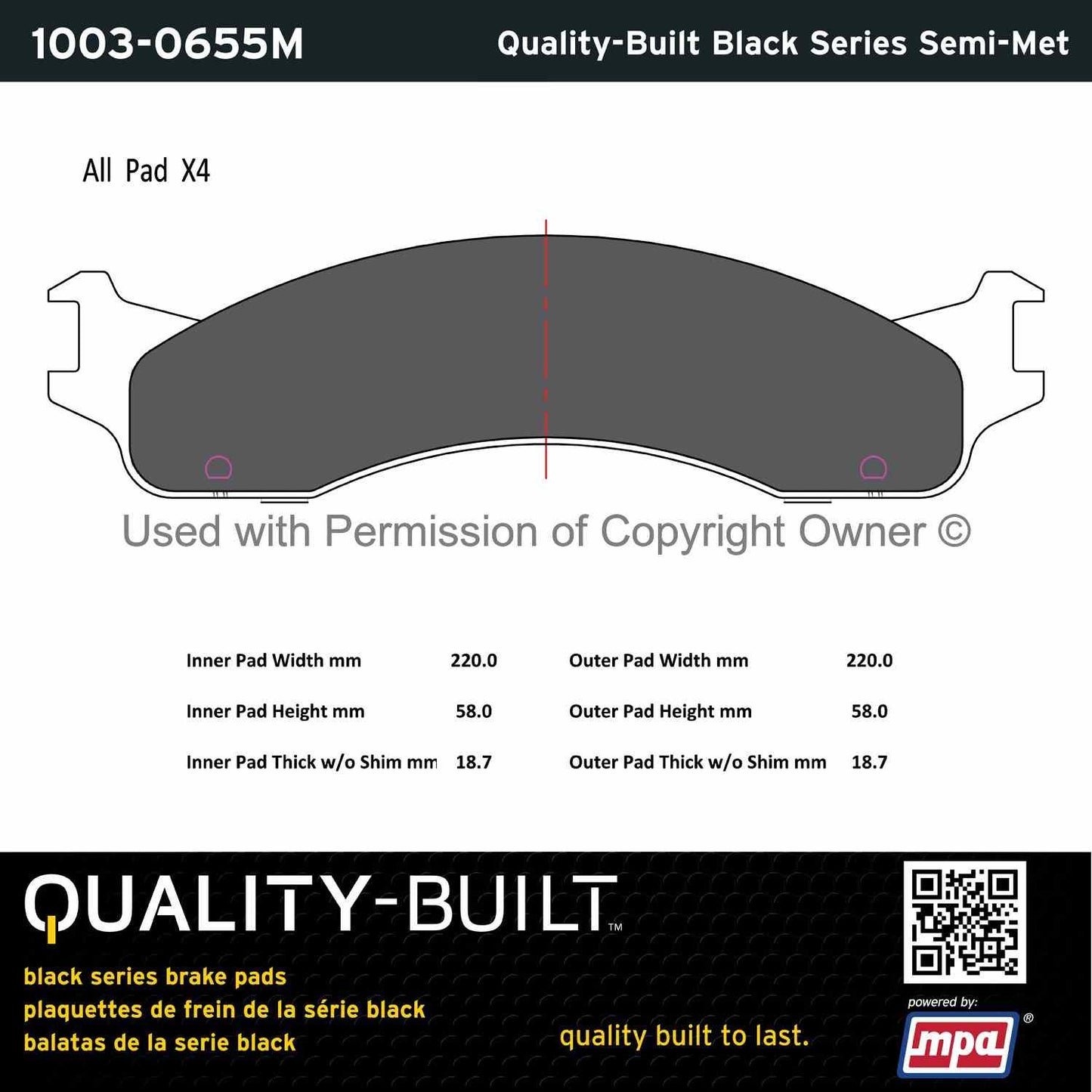 Other View of Front Disc Brake Pad Set MPA 1003-0655M