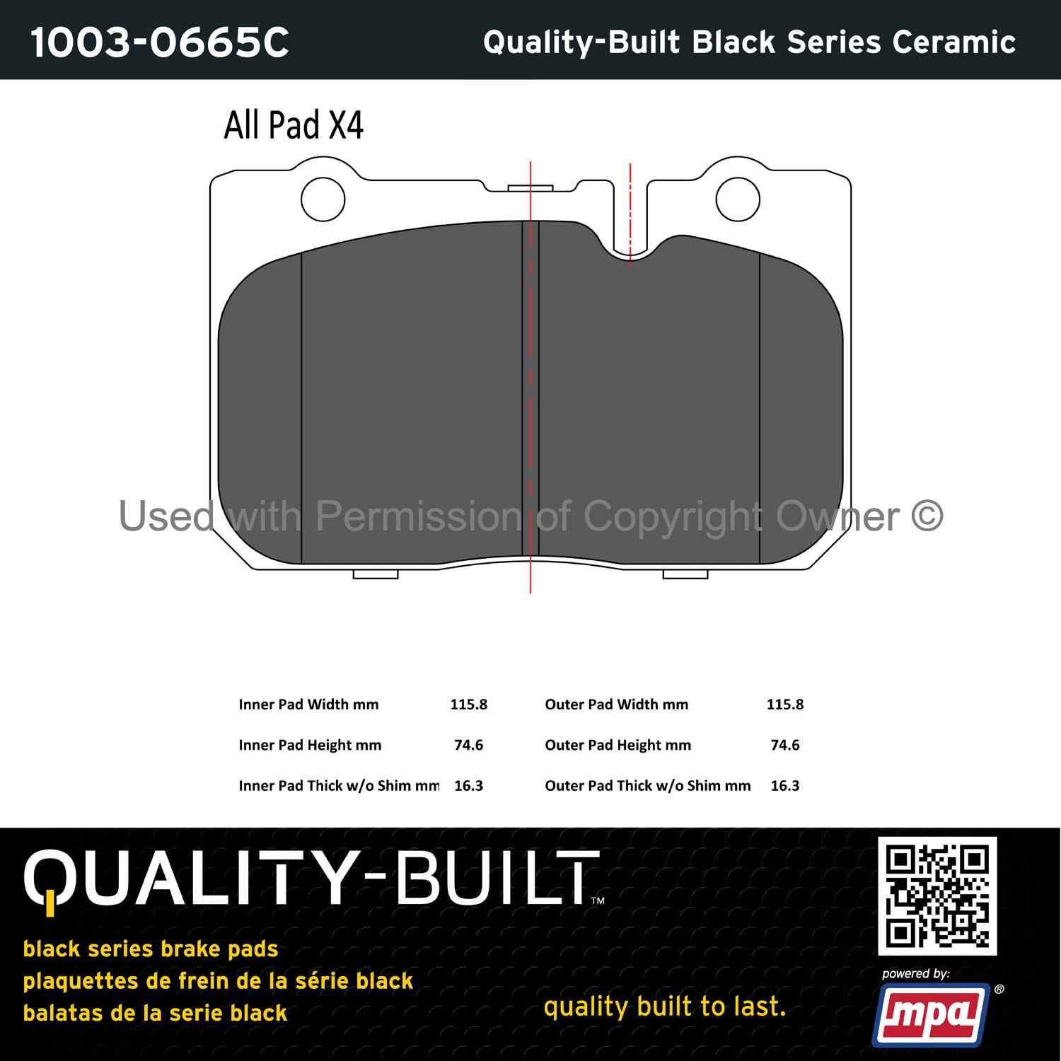 Other View of Front Disc Brake Pad Set MPA 1003-0665C