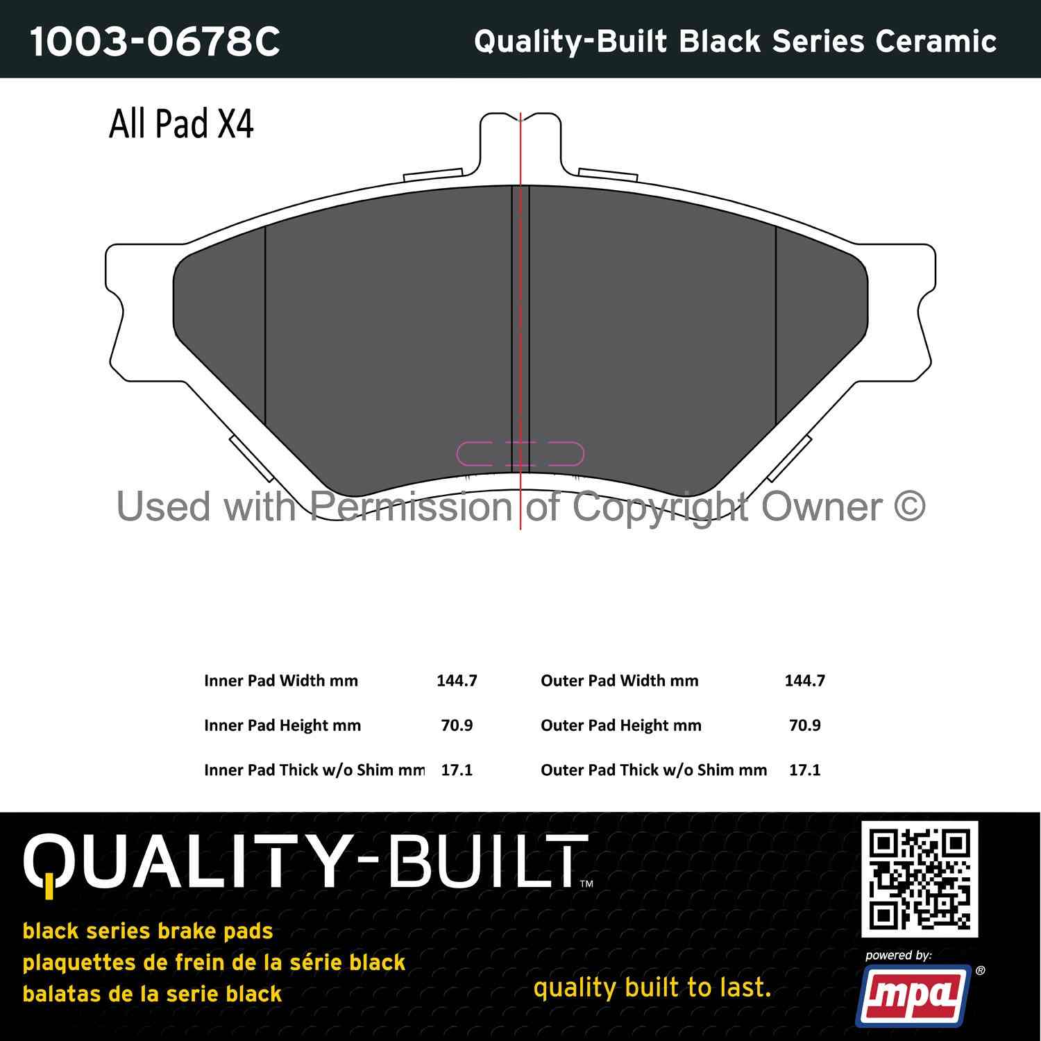 Other View of Front Disc Brake Pad Set MPA 1003-0678C