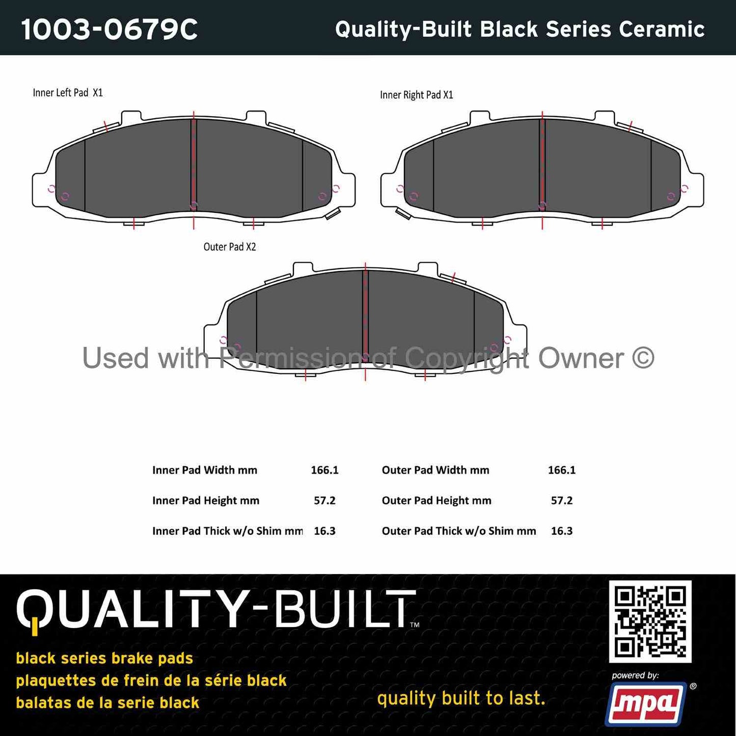 Other View of Front Disc Brake Pad Set MPA 1003-0679C