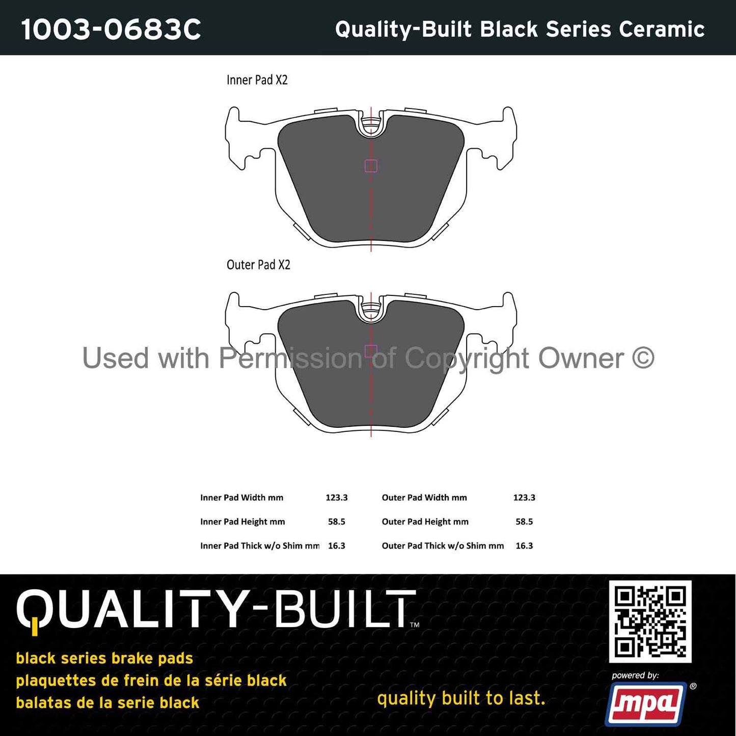 Other View of Rear Disc Brake Pad Set MPA 1003-0683C