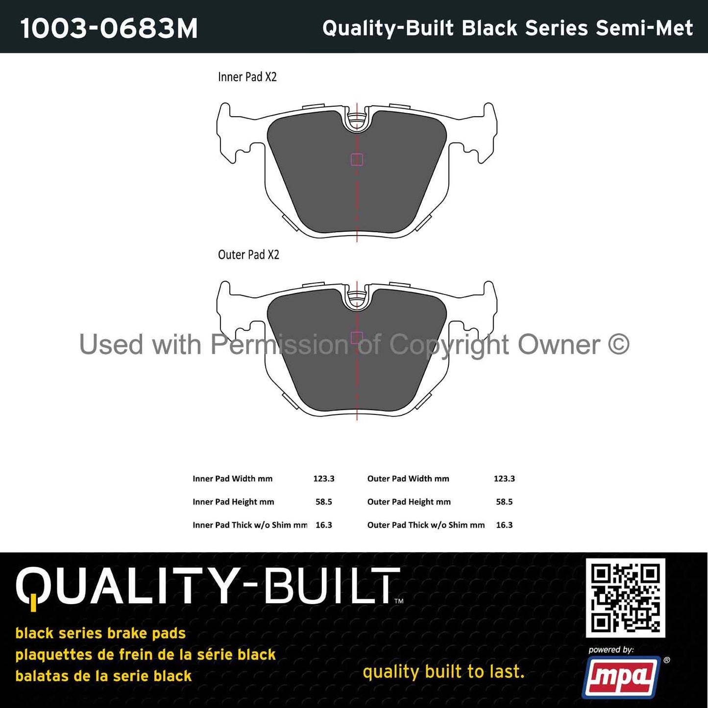 Other View of Rear Disc Brake Pad Set MPA 1003-0683M