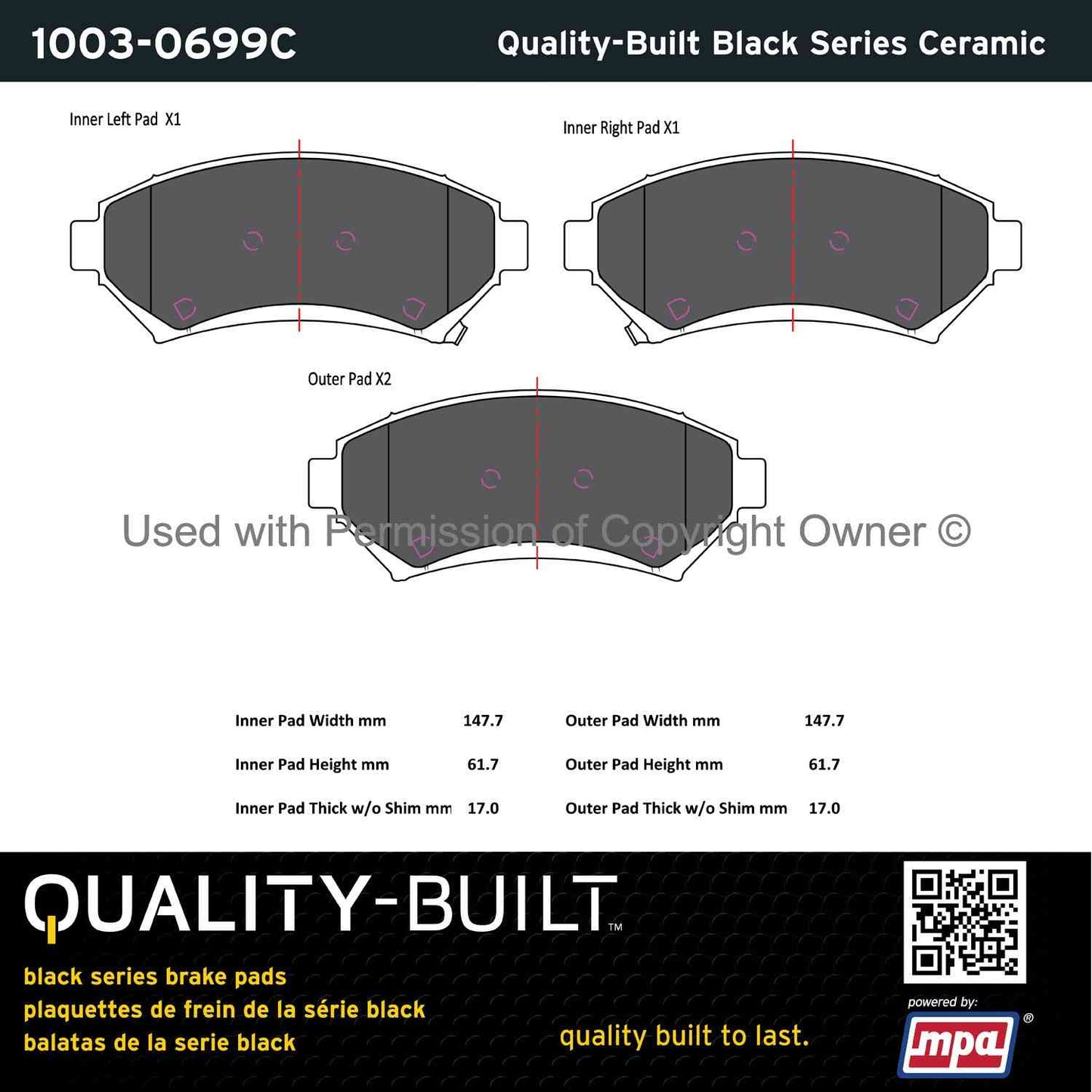 Other View of Front Disc Brake Pad Set MPA 1003-0699C