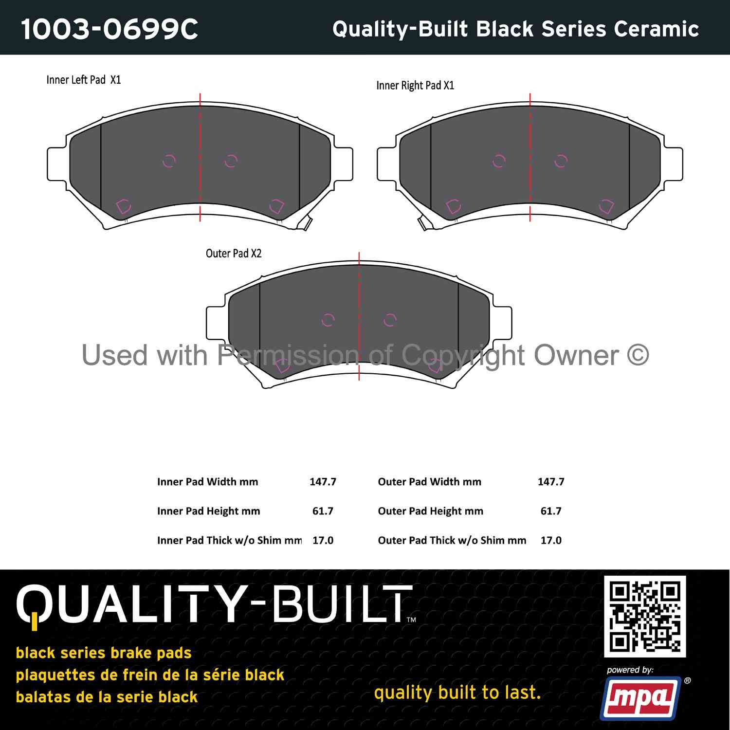 Other View of Front Disc Brake Pad Set MPA 1003-0699C