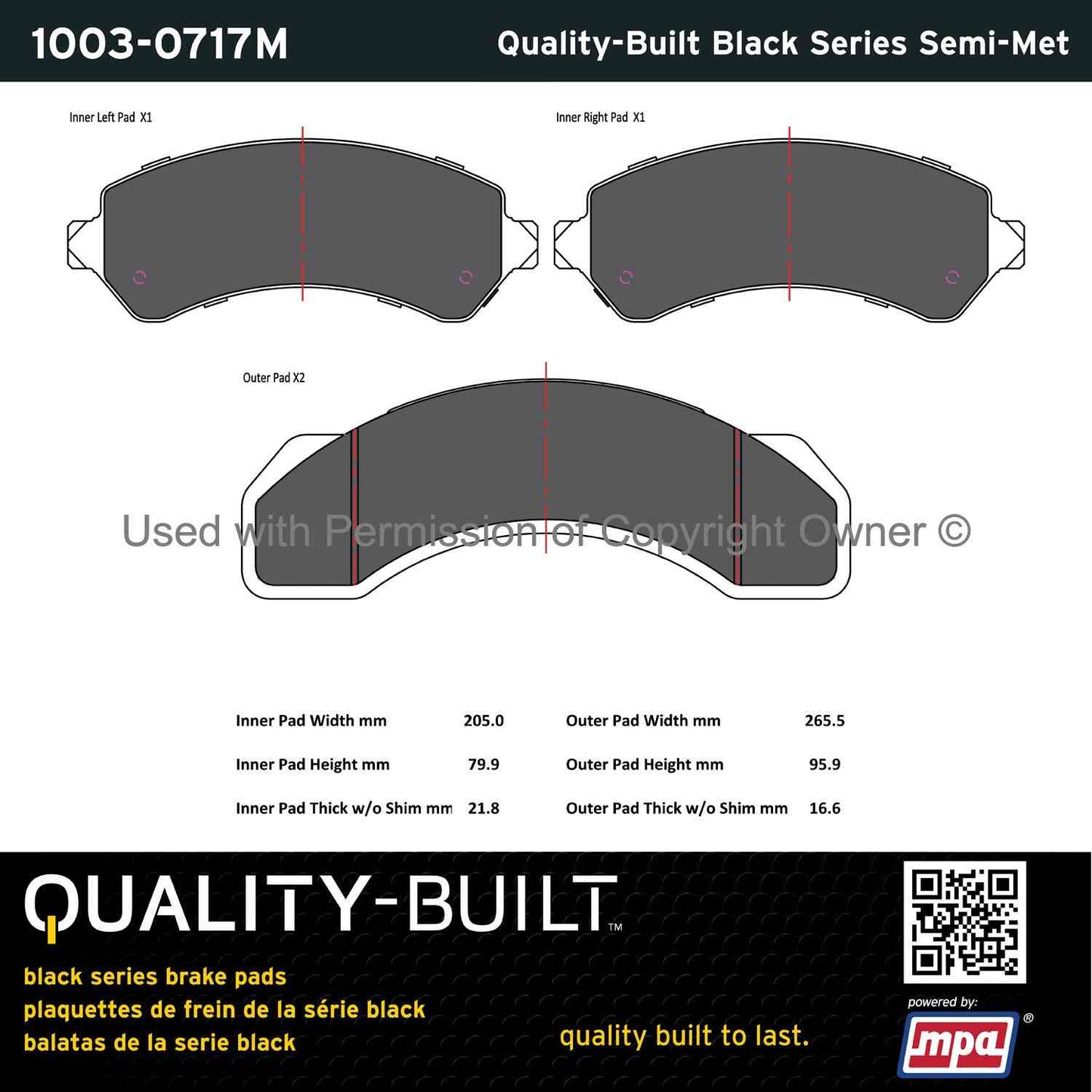 Other View of Rear Disc Brake Pad Set MPA 1003-0717M