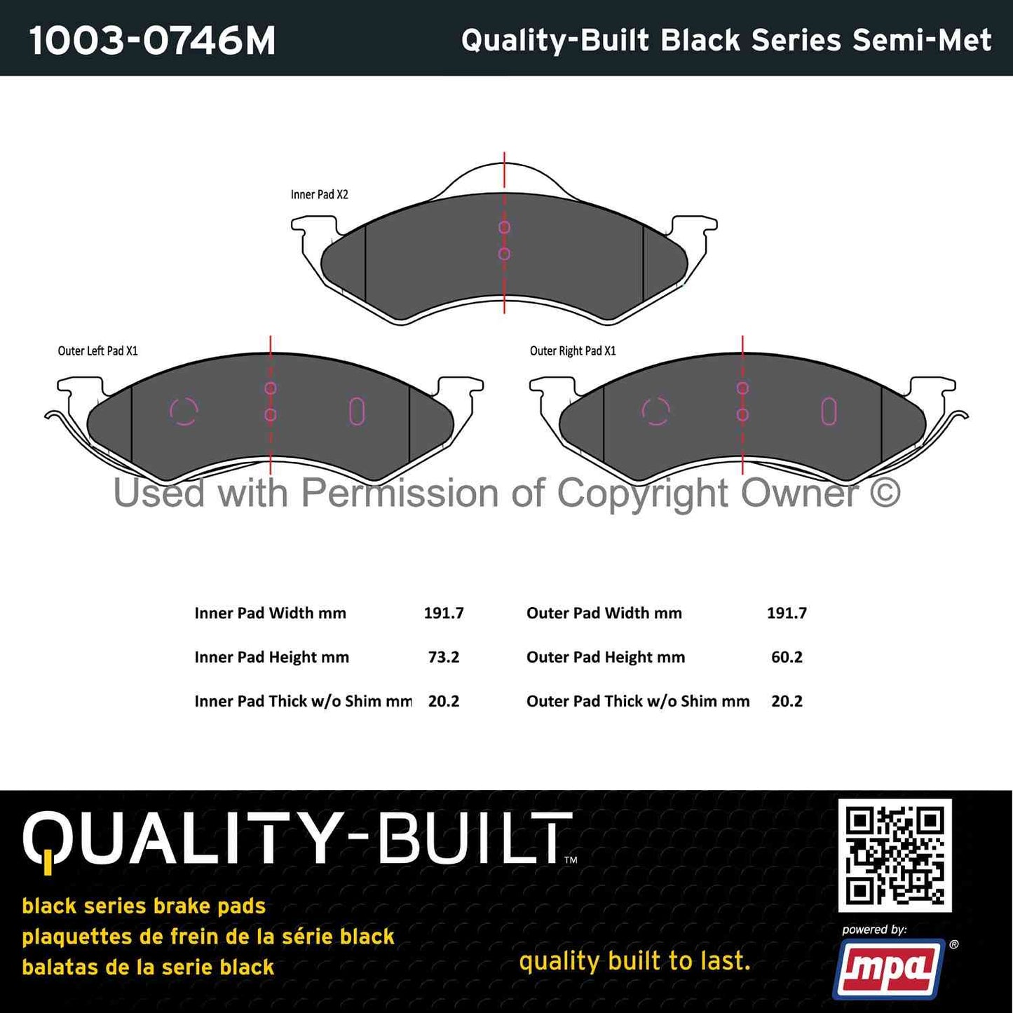 Other View of Front Disc Brake Pad Set MPA 1003-0746M