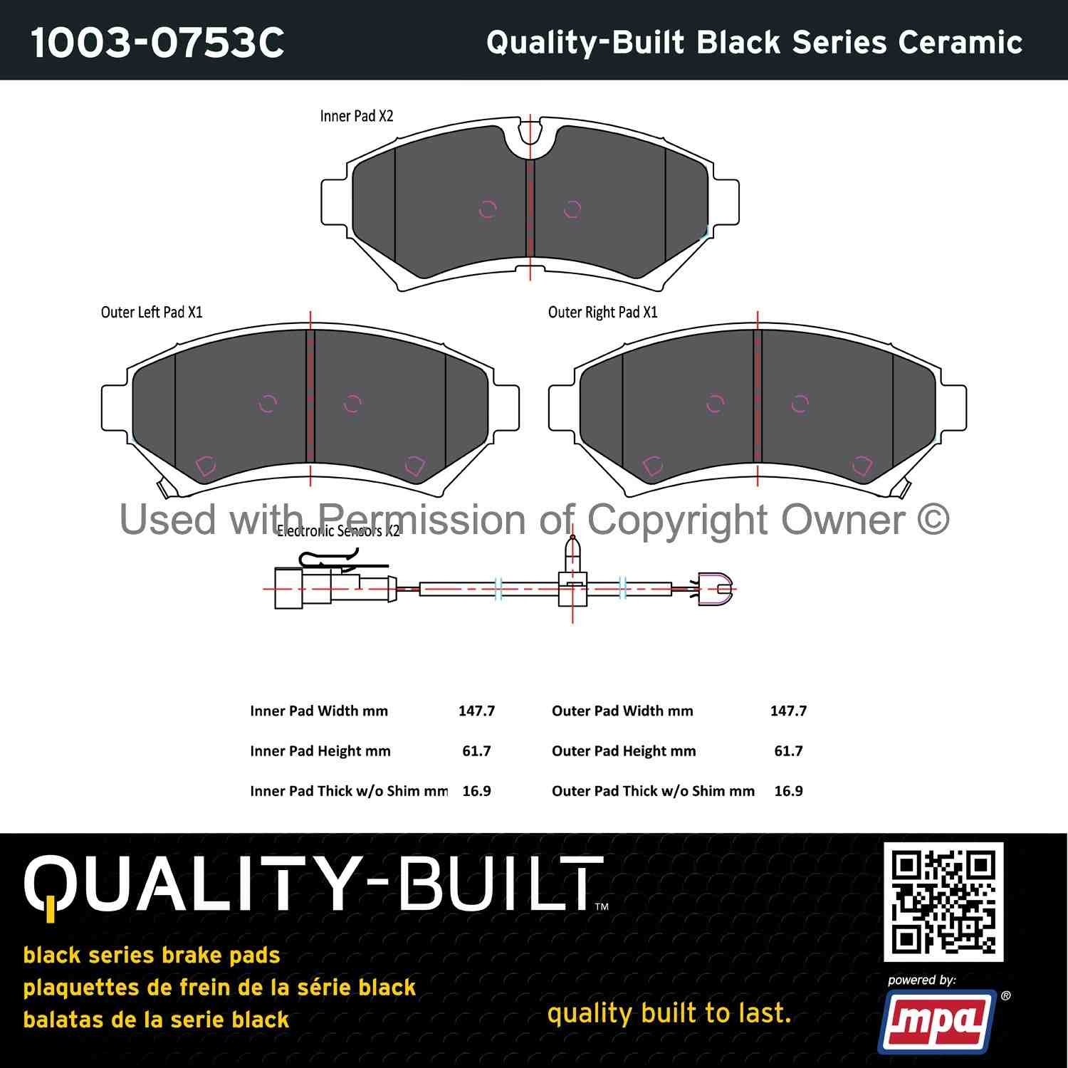 Other View of Front Disc Brake Pad Set MPA 1003-0753C