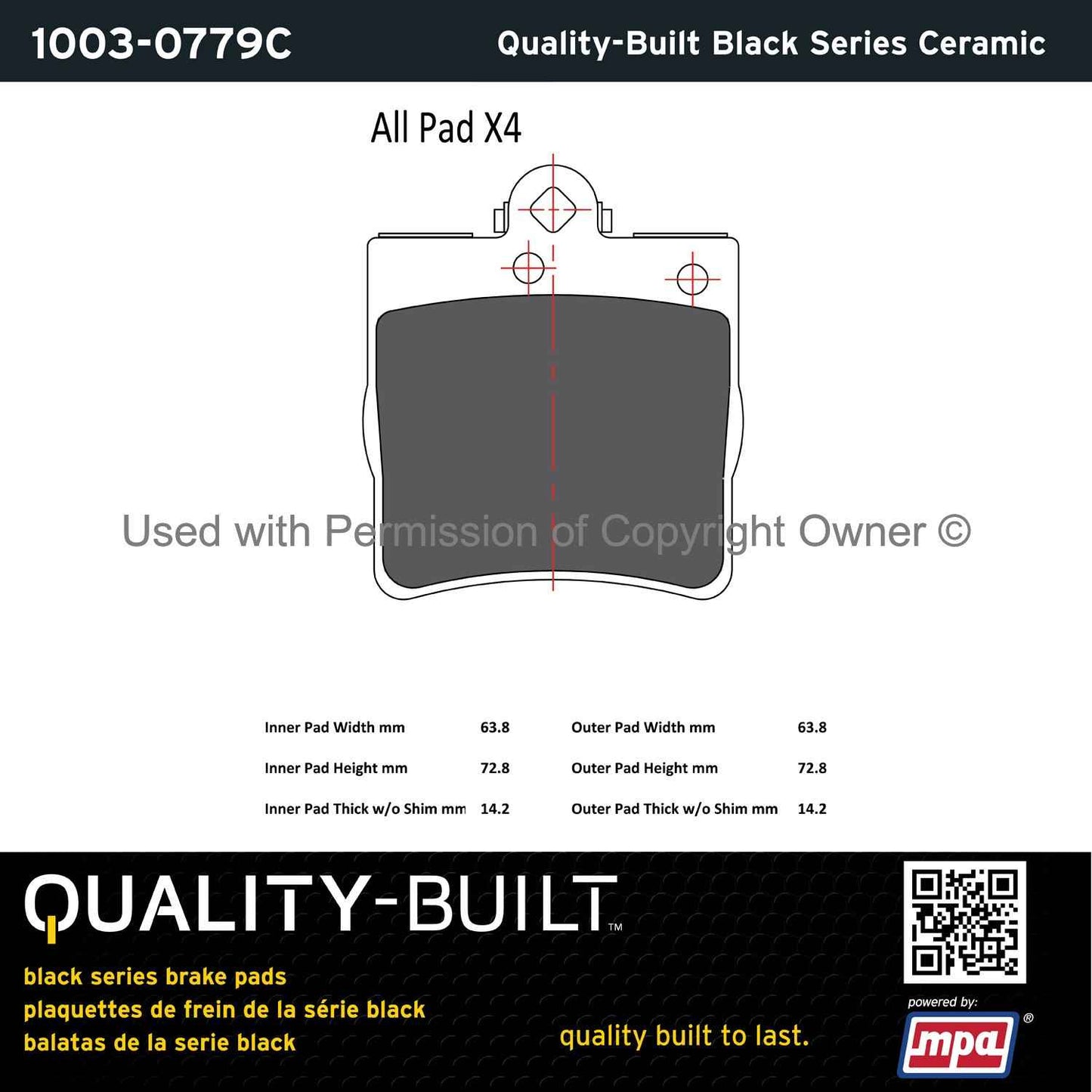 Other View of Rear Disc Brake Pad Set MPA 1003-0779C