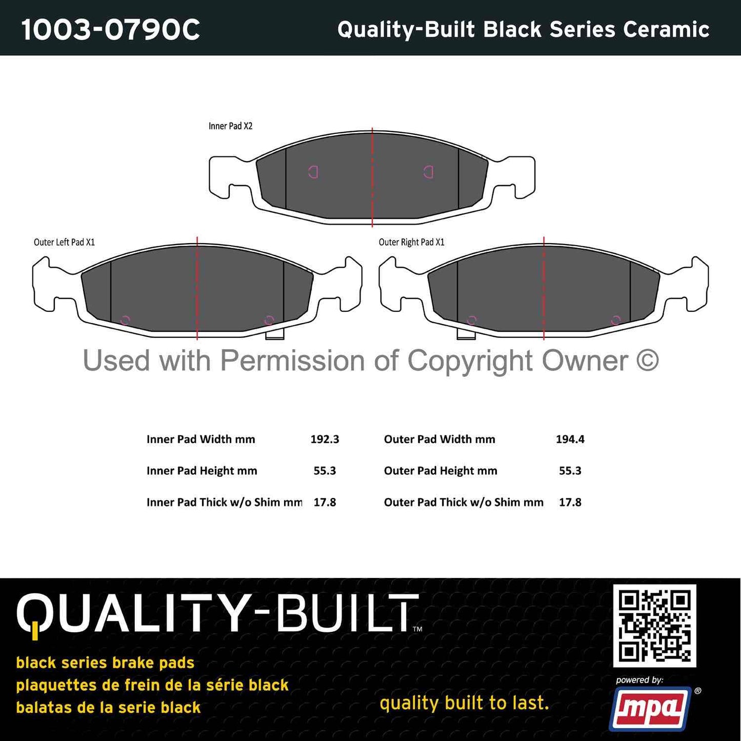 Other View of Front Disc Brake Pad Set MPA 1003-0790C