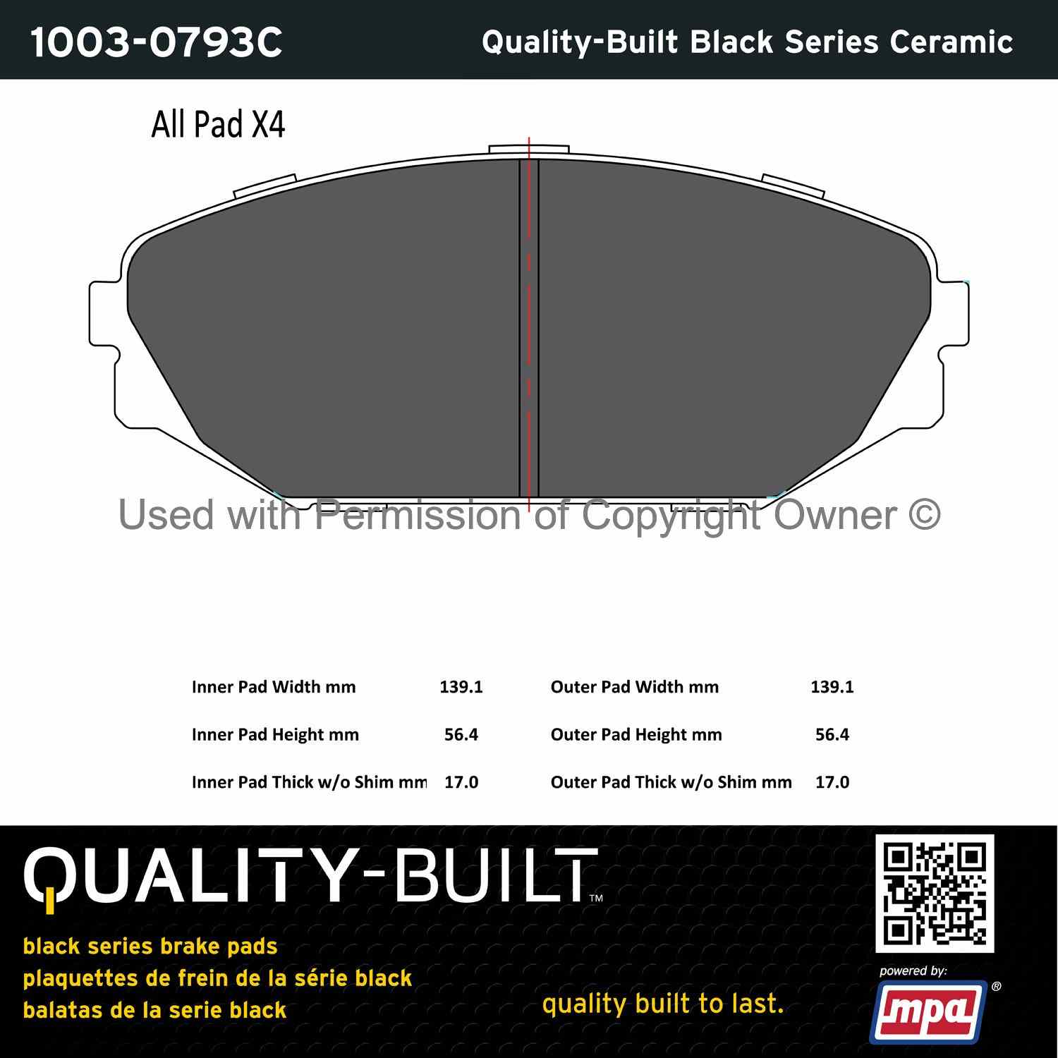 Other View of Front Disc Brake Pad Set MPA 1003-0793C