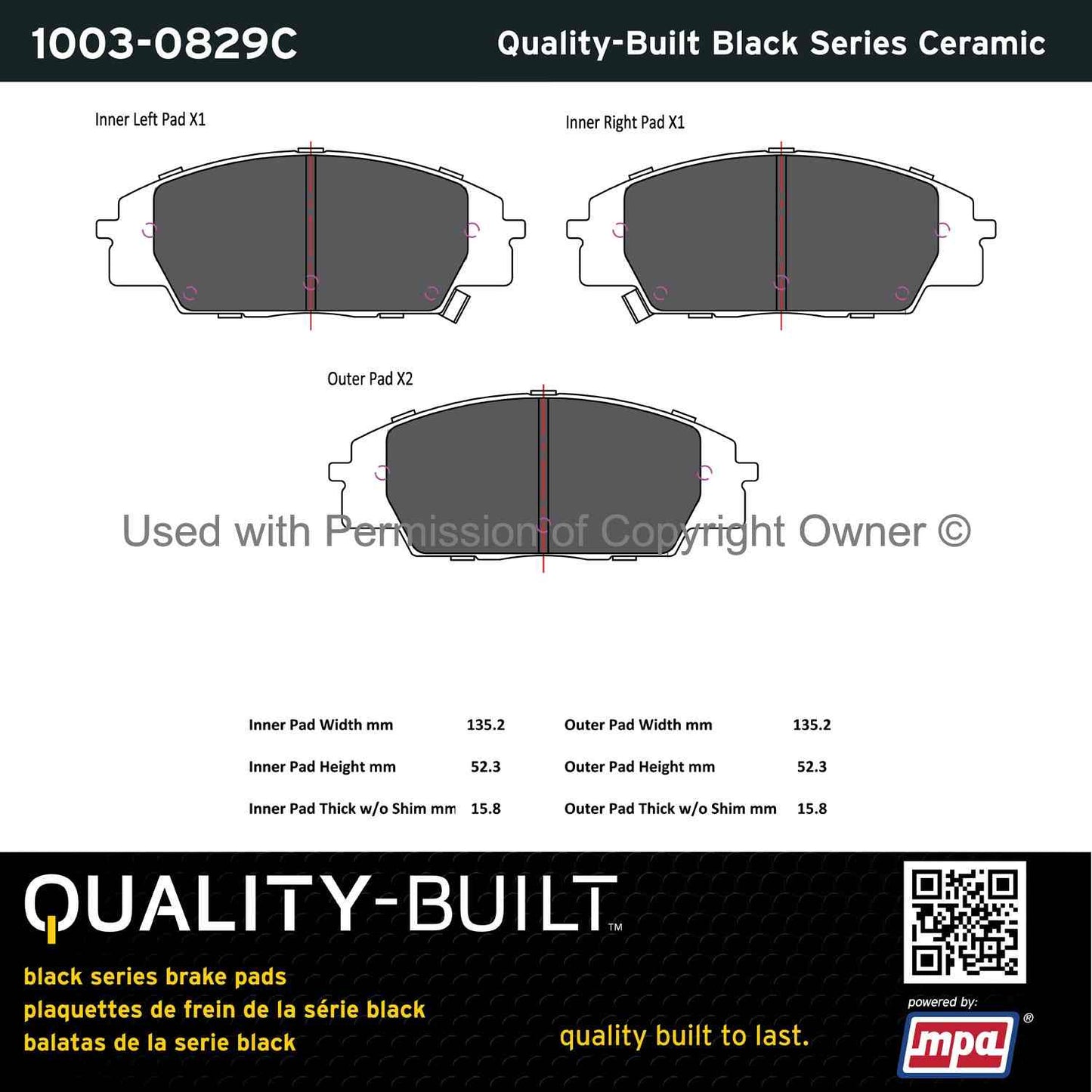 Other View of Front Disc Brake Pad Set MPA 1003-0829C