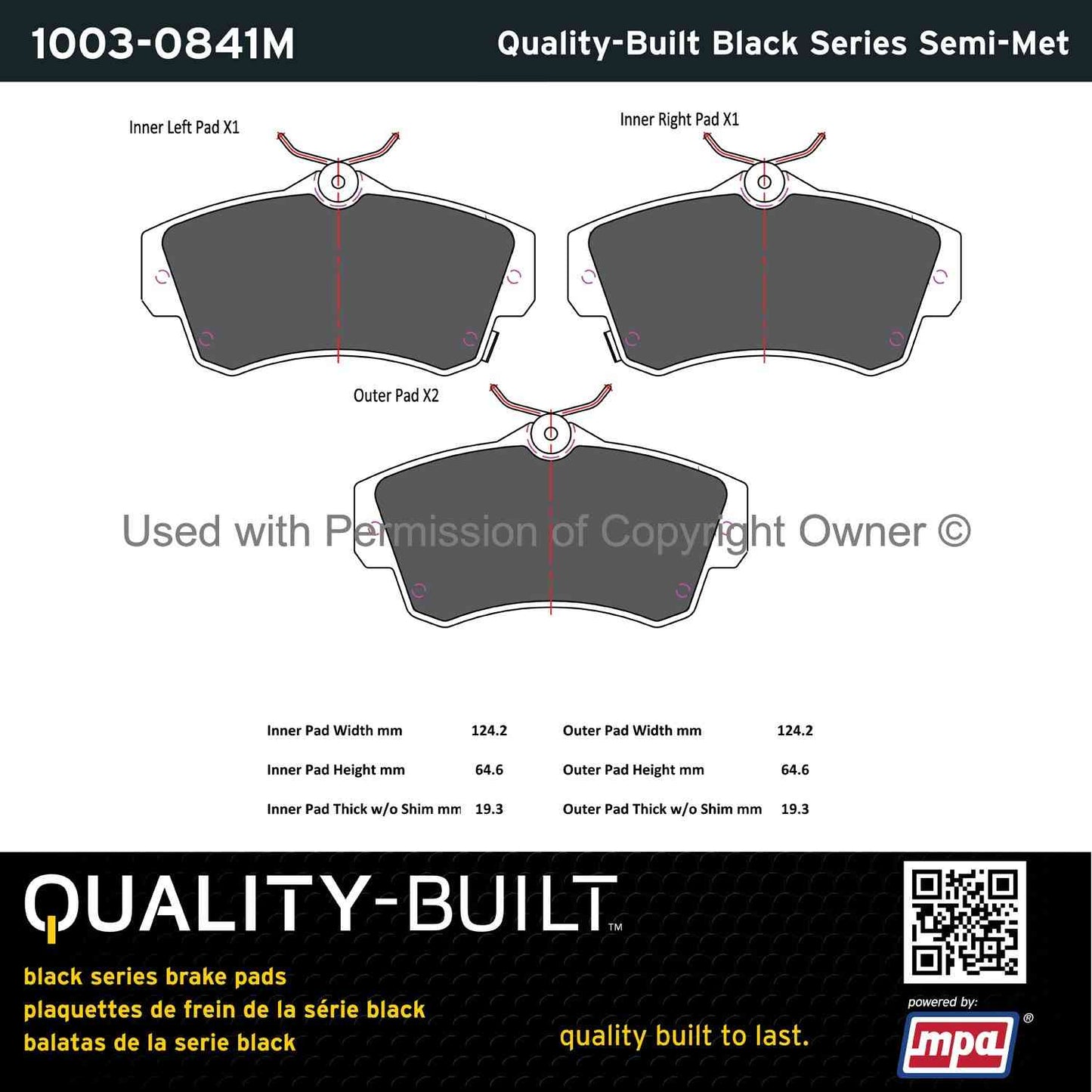 Other View of Front Disc Brake Pad Set MPA 1003-0841M