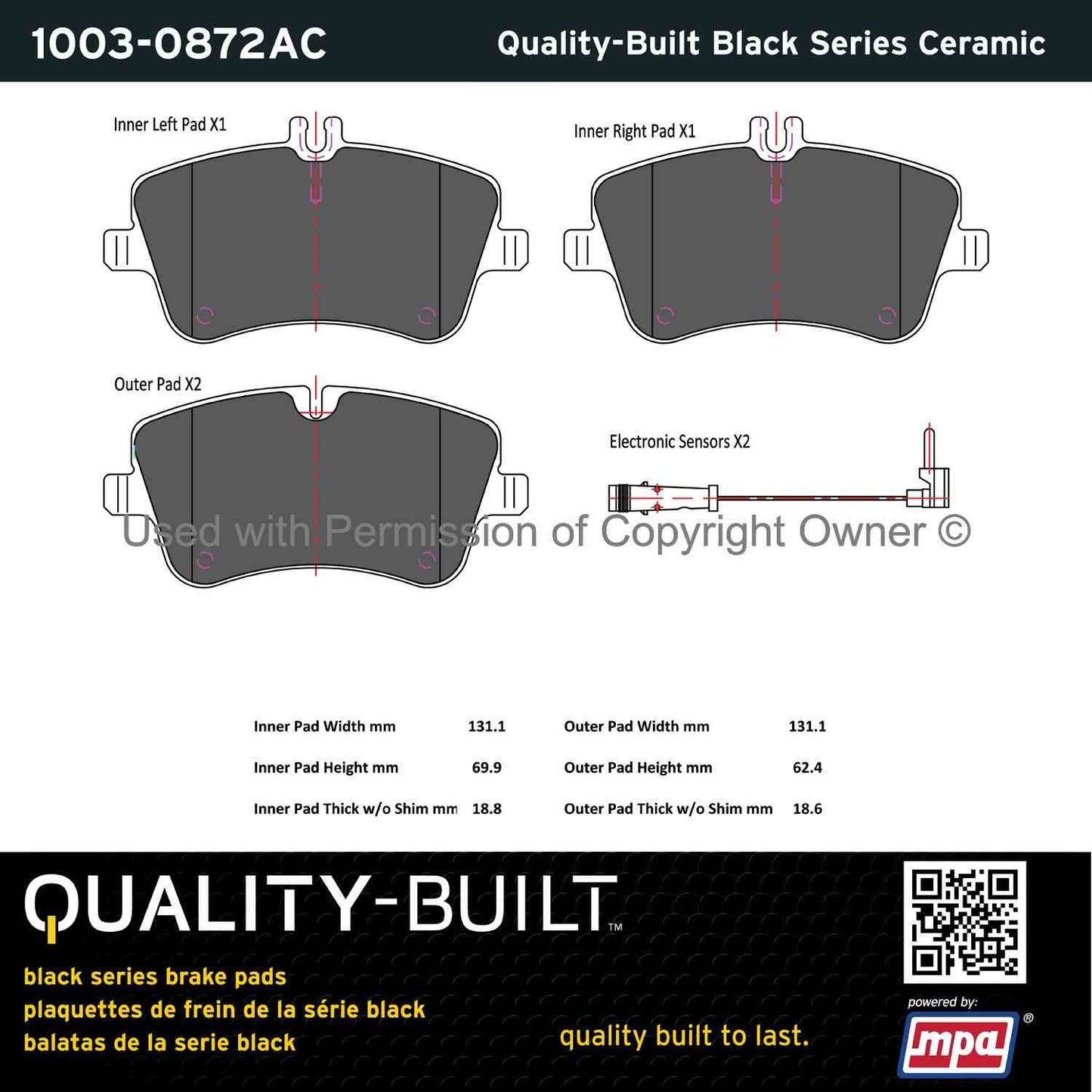 Other View of Front Disc Brake Pad Set MPA 1003-0872AC