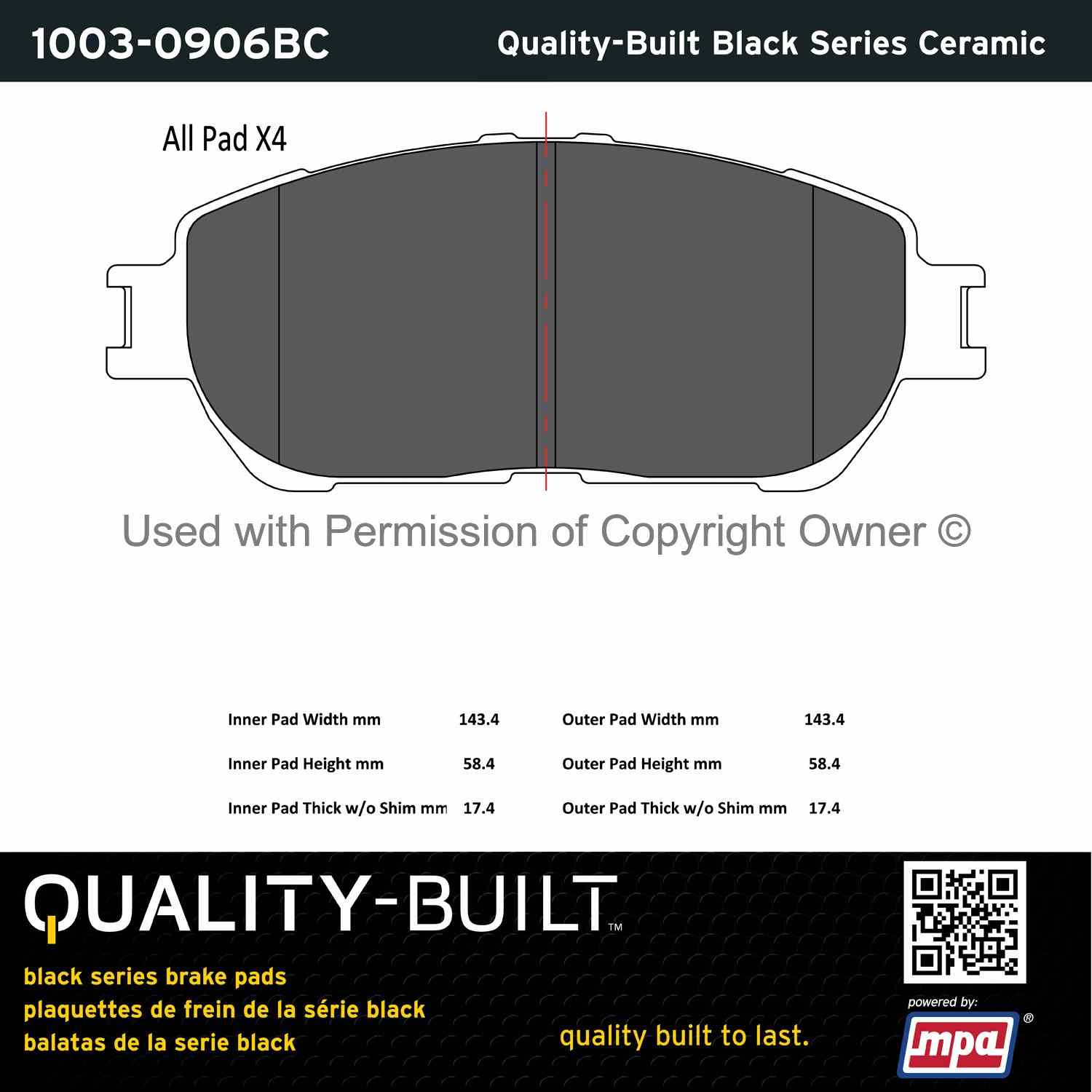 Other View of Front Disc Brake Pad Set MPA 1003-0906BC