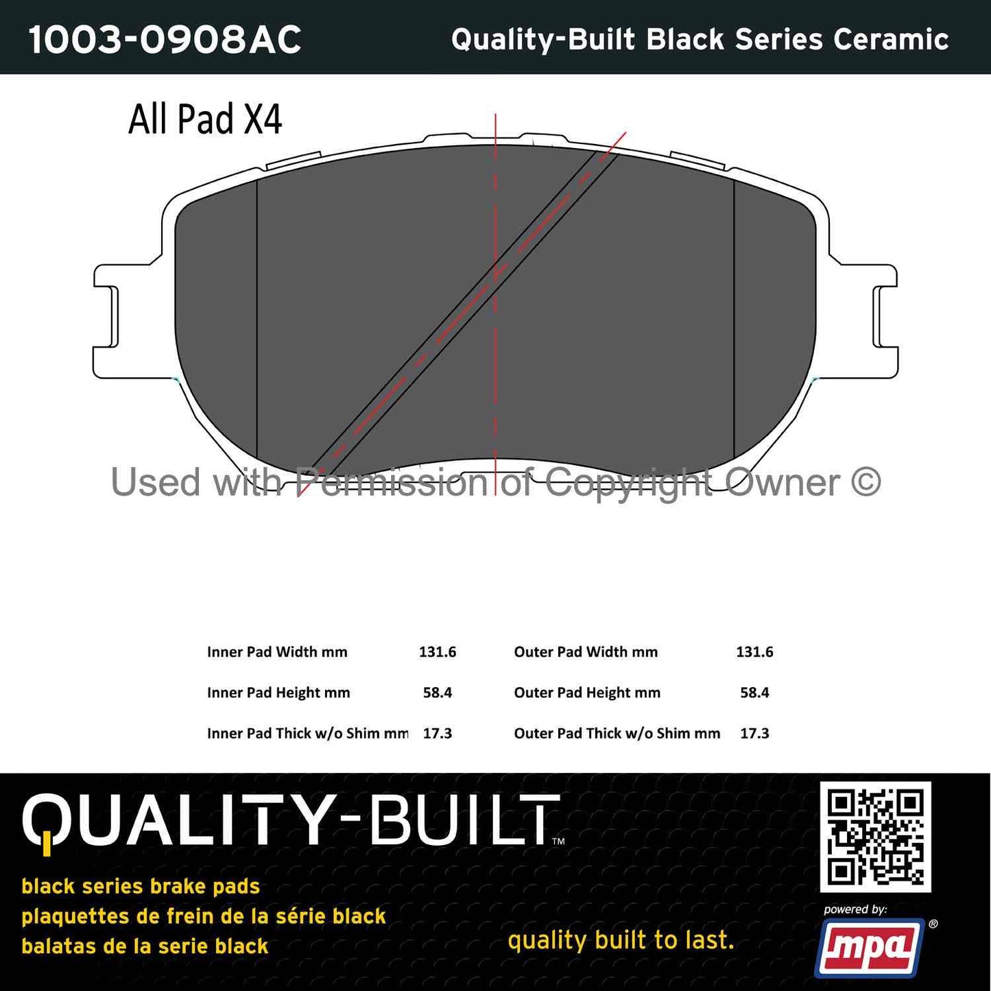 Other View of Front Disc Brake Pad Set MPA 1003-0908AC