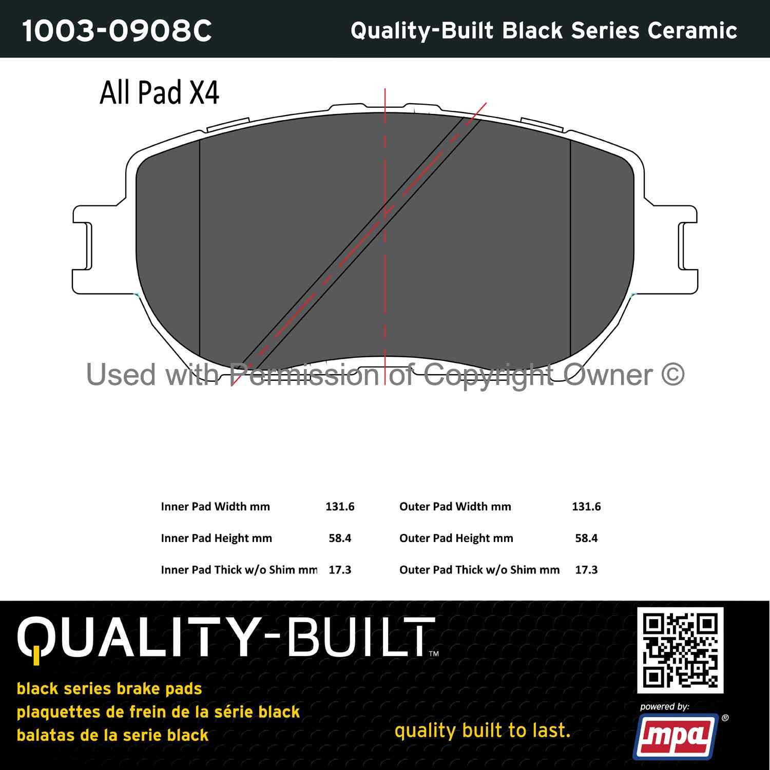 Other View of Front Disc Brake Pad Set MPA 1003-0908C