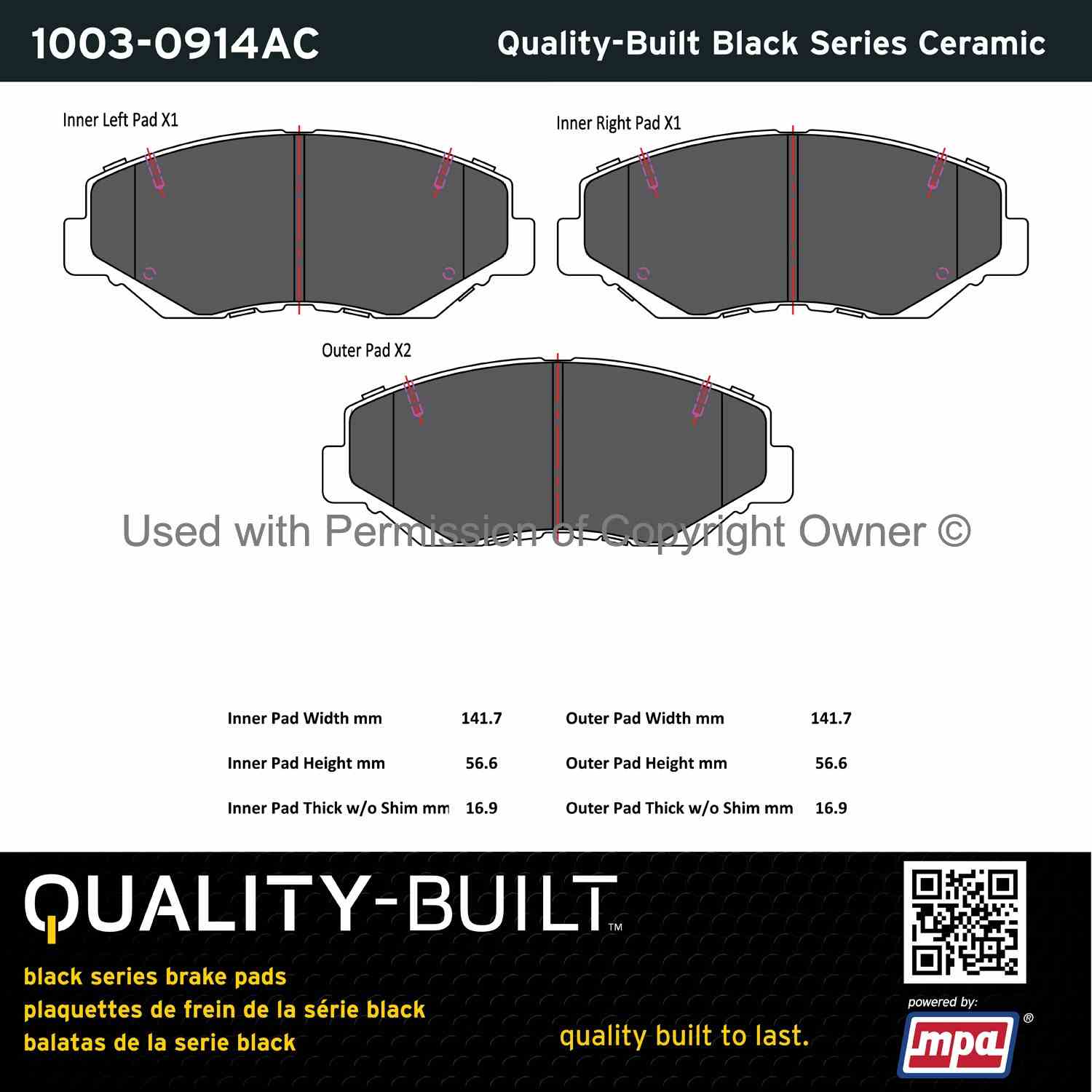 Other View of Front Disc Brake Pad Set MPA 1003-0914AC