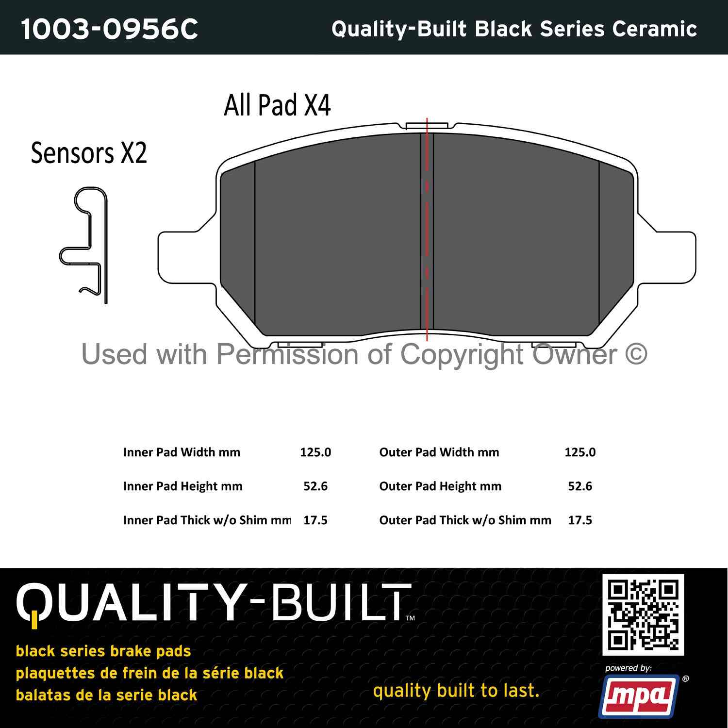 Other View of Front Disc Brake Pad Set MPA 1003-0956C