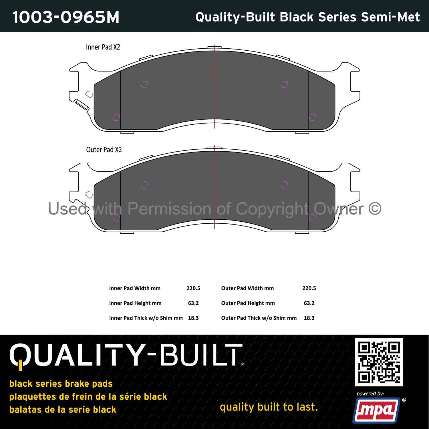 Other View of Front Disc Brake Pad Set MPA 1003-0965M