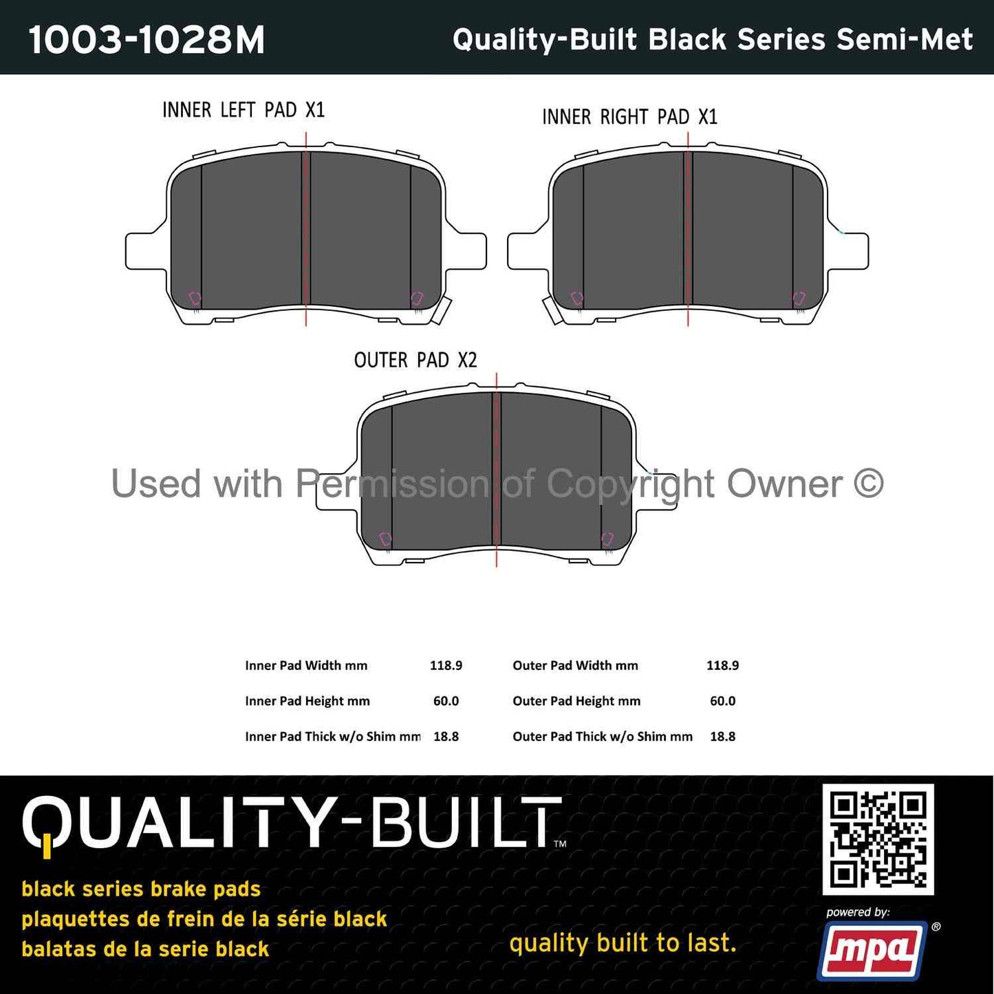 Other View of Front Disc Brake Pad Set MPA 1003-1028M