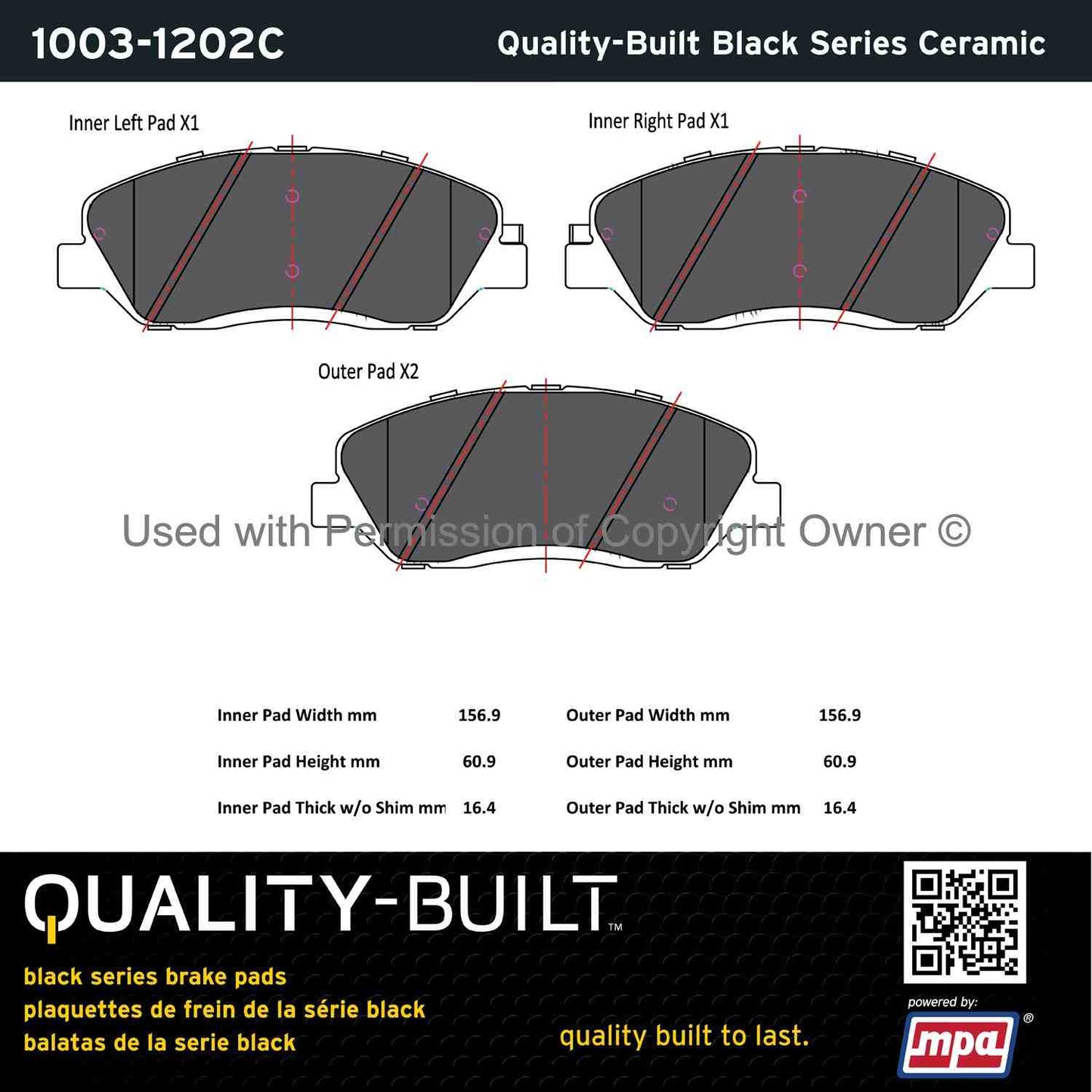 Other View of Front Disc Brake Pad Set MPA 1003-1202C