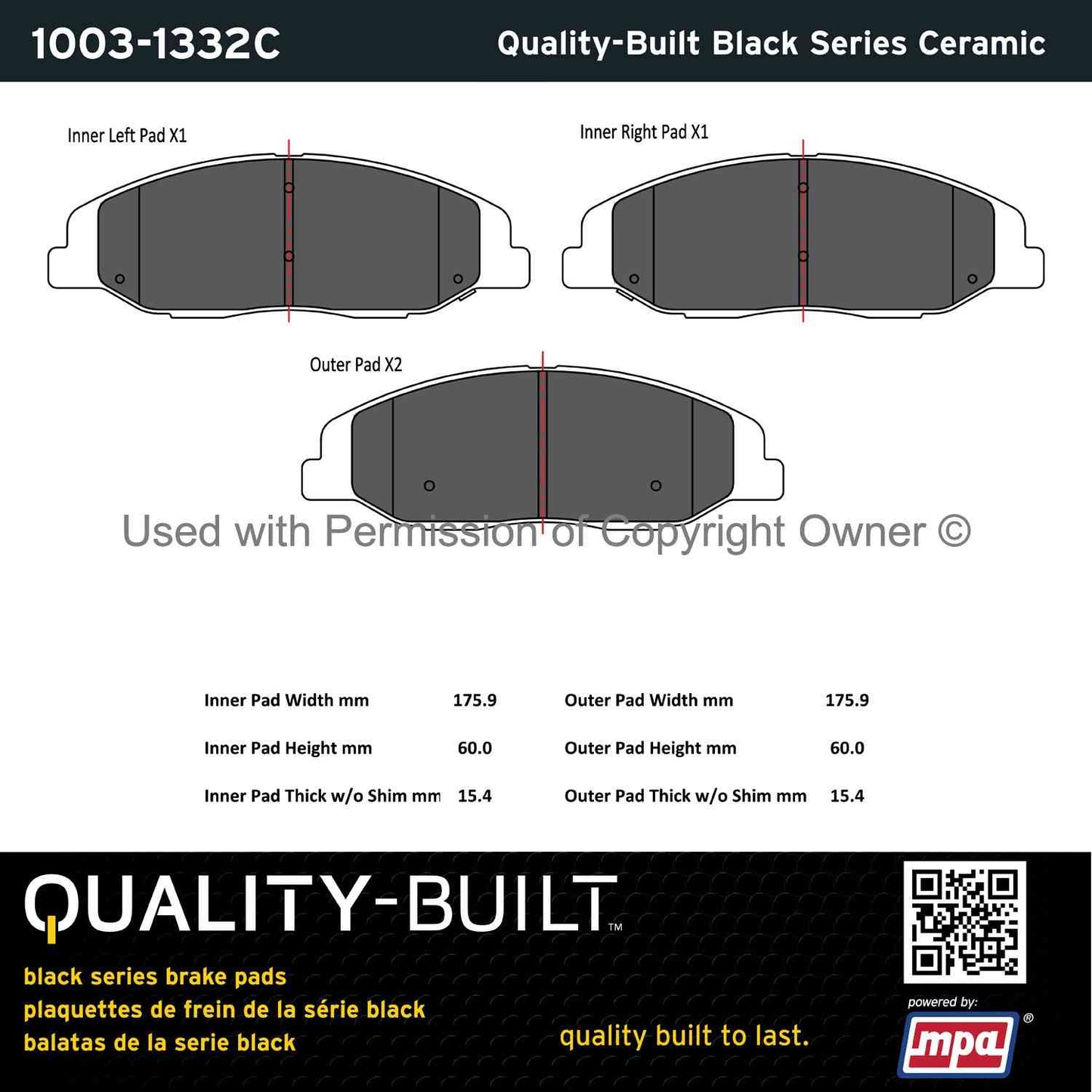 Other View of Front Disc Brake Pad Set MPA 1003-1332C