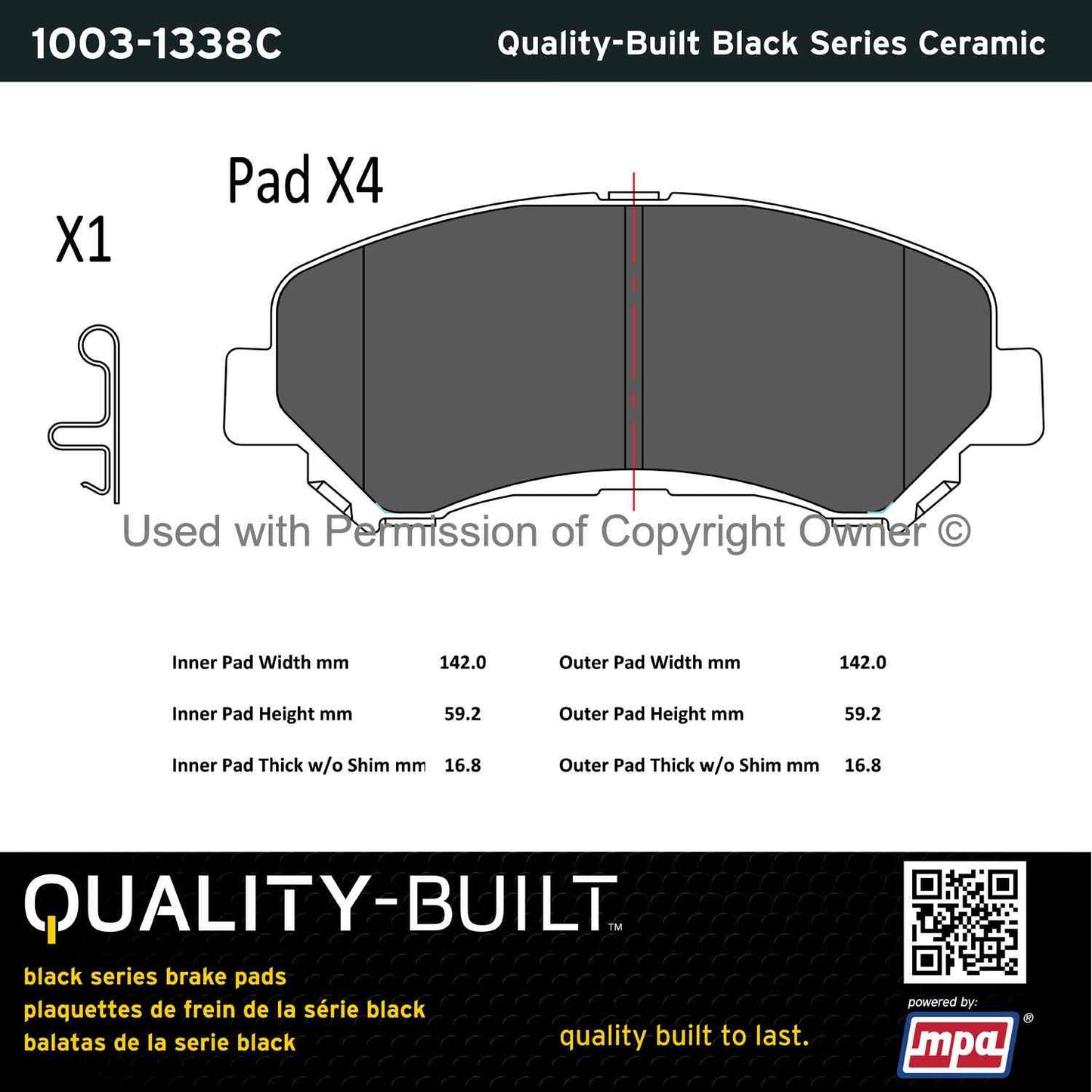 Other View of Front Disc Brake Pad Set MPA 1003-1338C